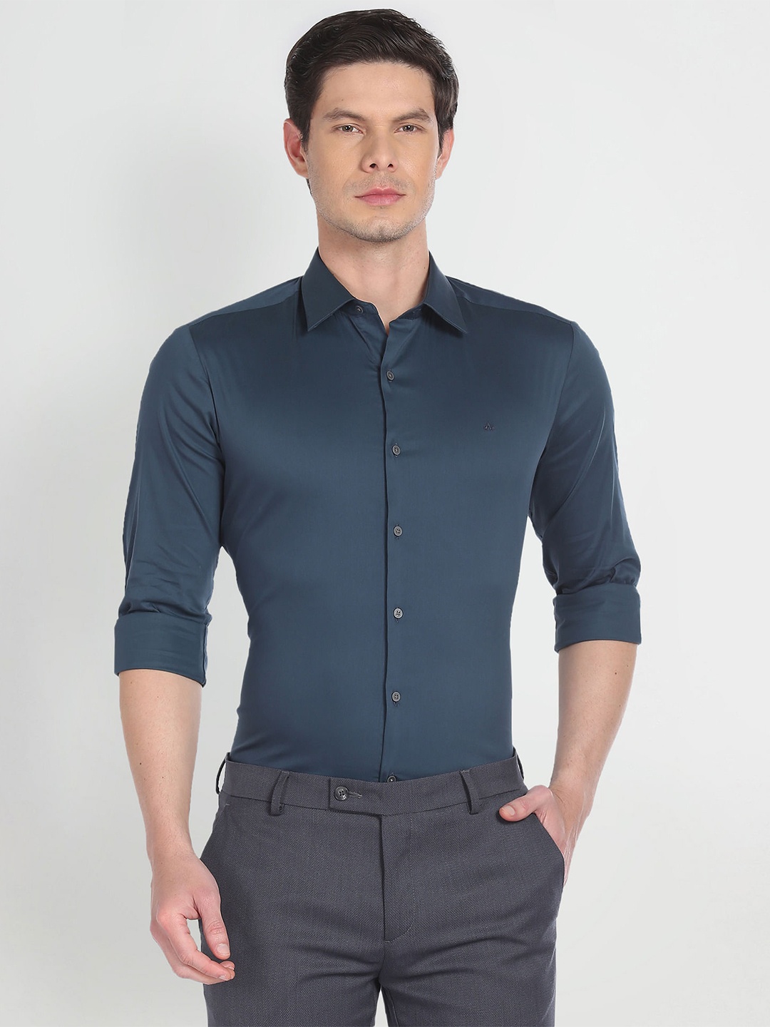 

Arrow New York Slim Fit Twill Formal Shirt, Navy blue