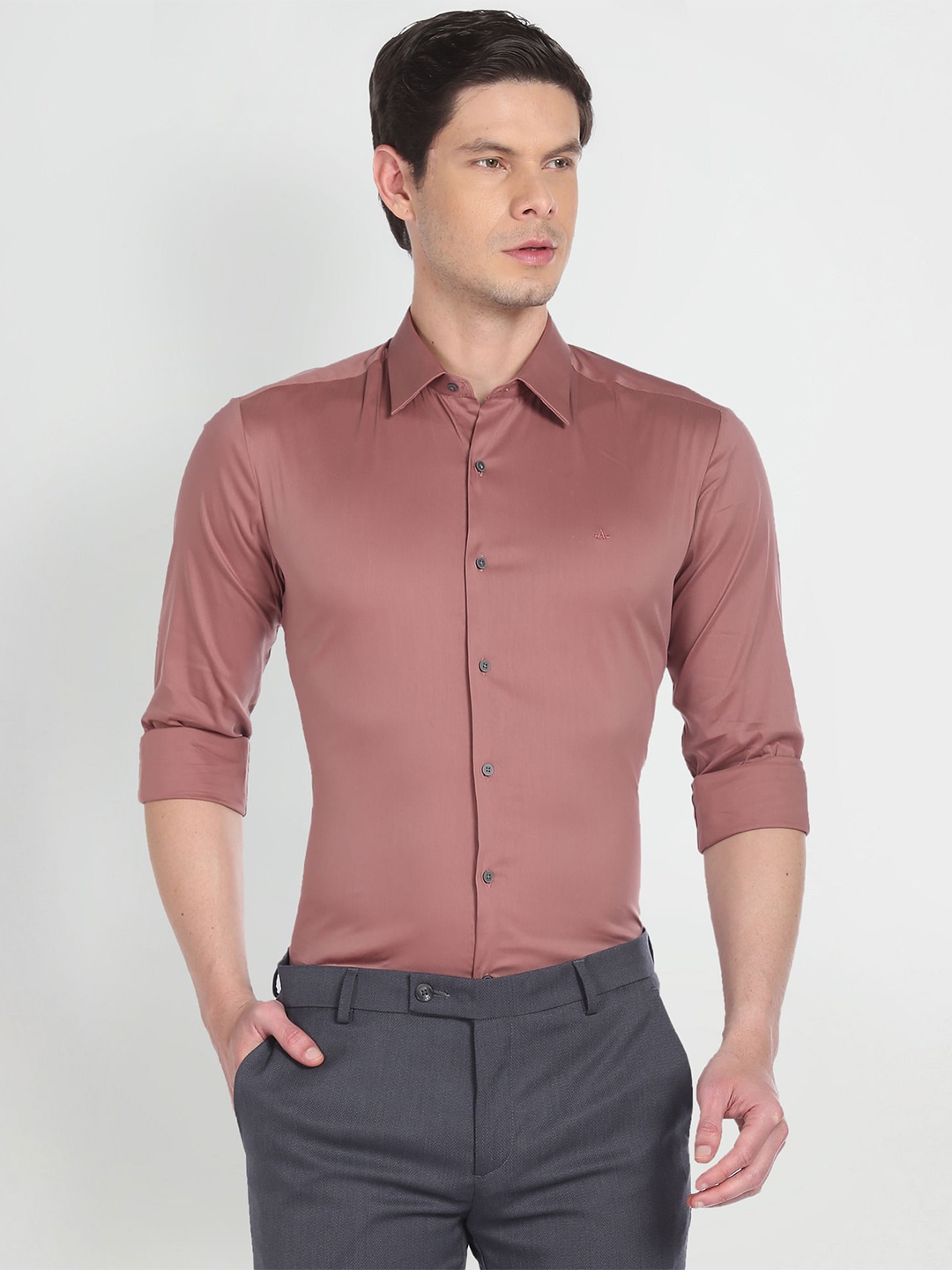

Arrow New York Slim Fit Twill Formal Shirt, Rust