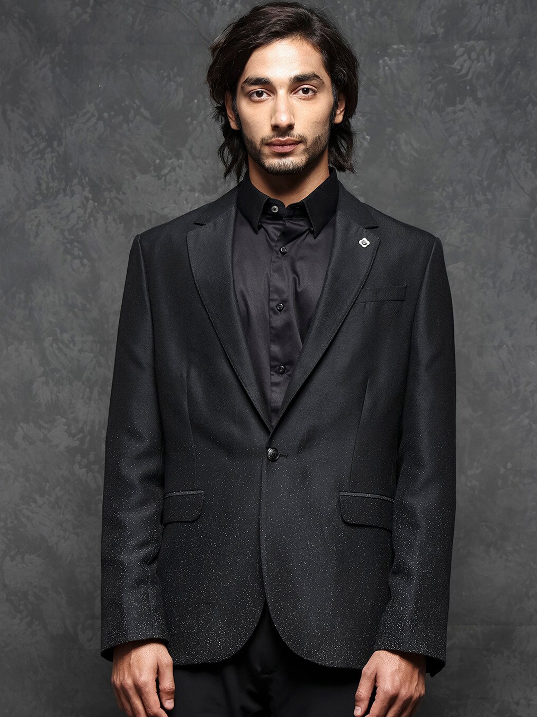 

RARE RABBIT Men Debra Tailored Fit Single-Breasted Notched Lapel Blazers, Black