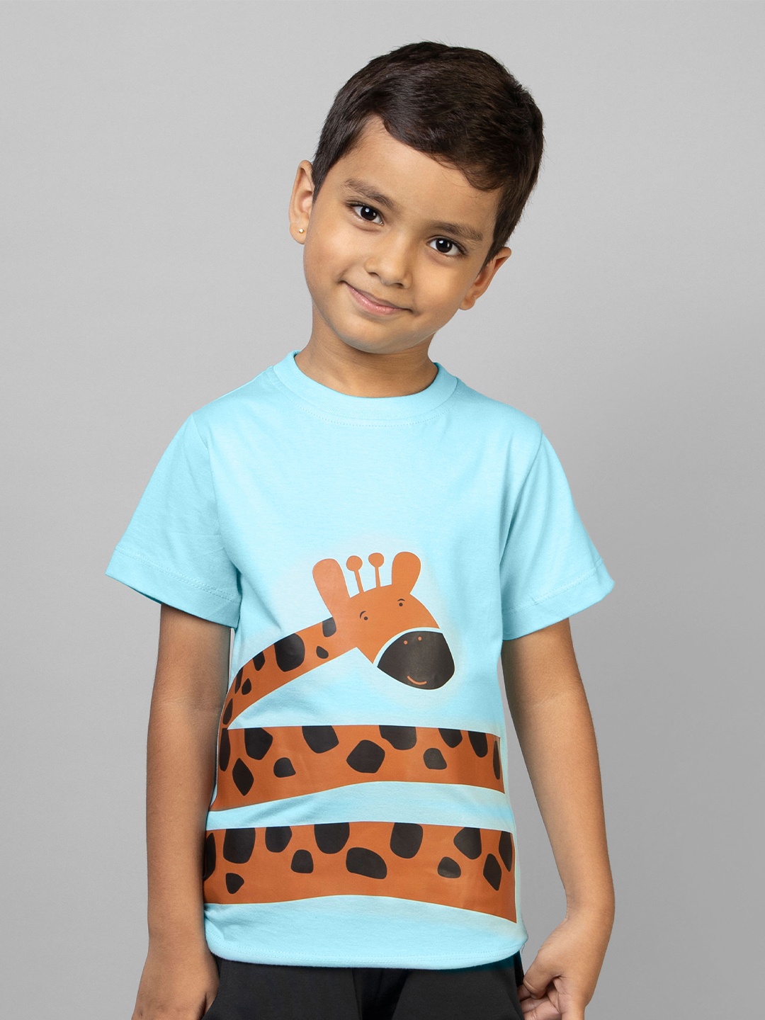 

ZIP ZAP ZOOP Boys Graphic Printed Pure Cotton T-shirt, Blue