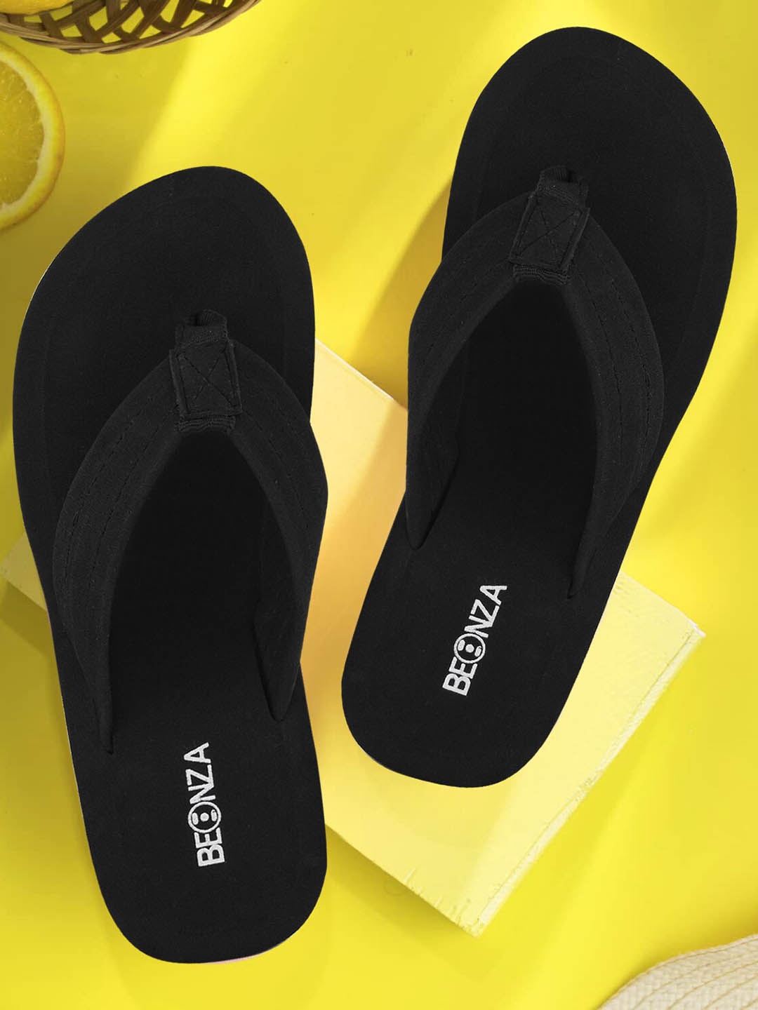 

BEONZA Women BEONZA Men Doctor Ortho Thong Flip-Flops, Black