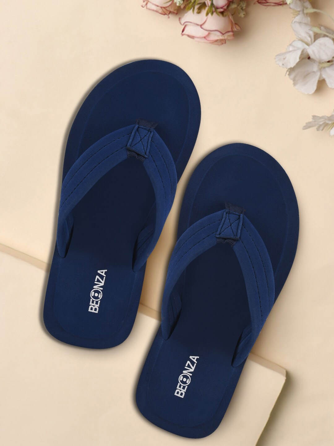 

BEONZA Men Doctor Ortho Thong Flip-Flops, Navy blue