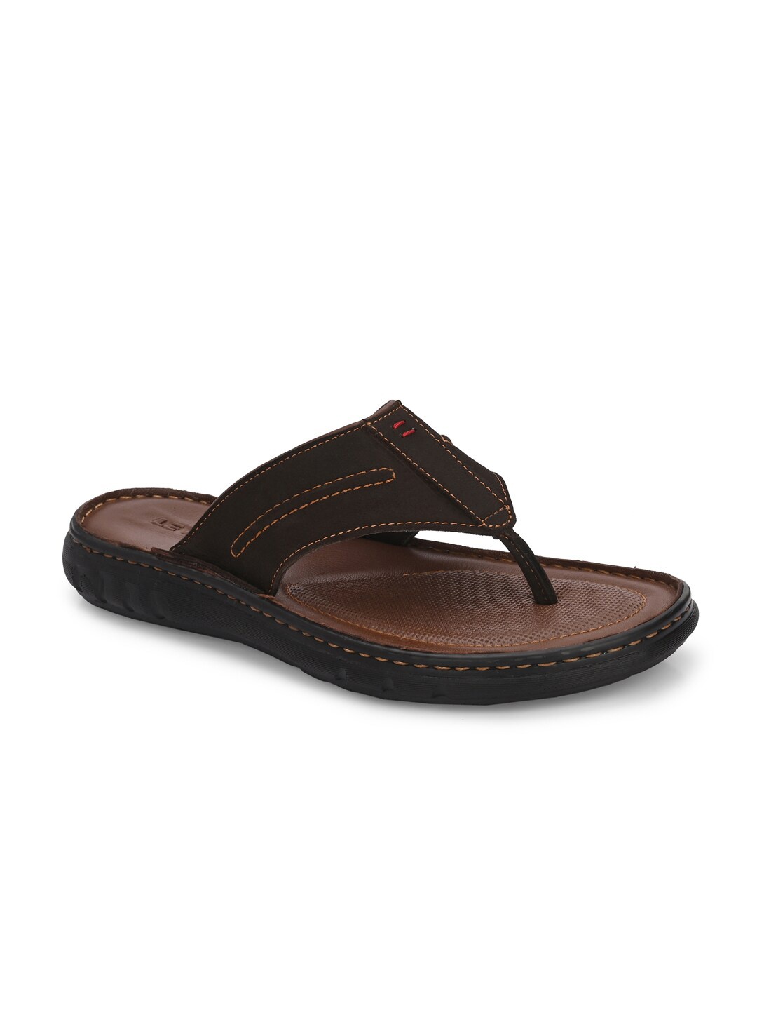 

LEFORE Men Thong Flip-Flops, Brown