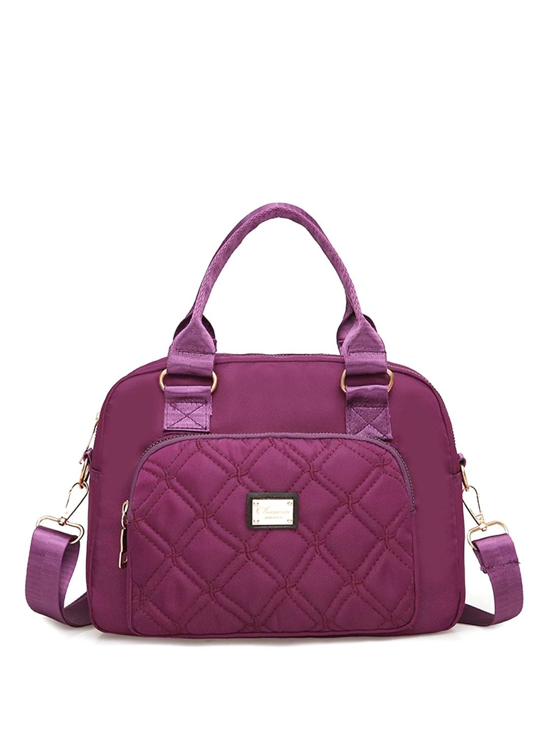 

Diva Dale Textured Detachable Sling Strap Structured Sling Bag with Quilted, Purple