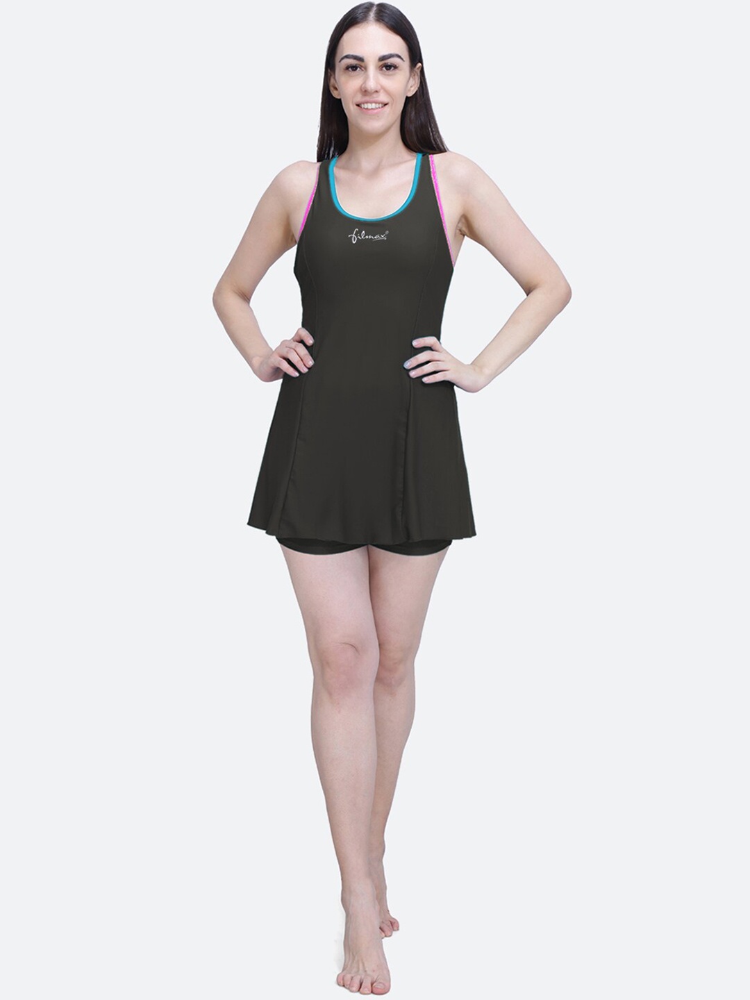 

FILMAX ORIGINALS Racerback Sleeveless Swimming Dress, Black