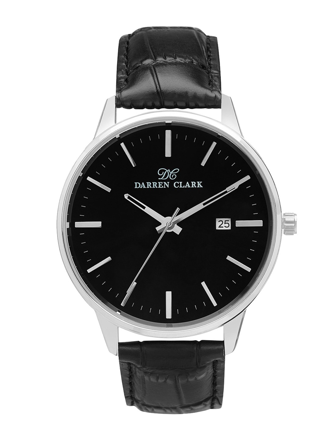 

DARREN CLARK Men Leather Straps Analogue Automatic Motion Powered Watch 1001F-L0104, Black