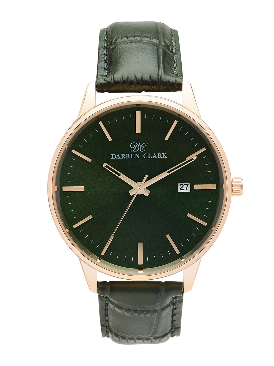 

DARREN CLARK Men Leather Straps Analogue Watch 1001L-L0314, Green