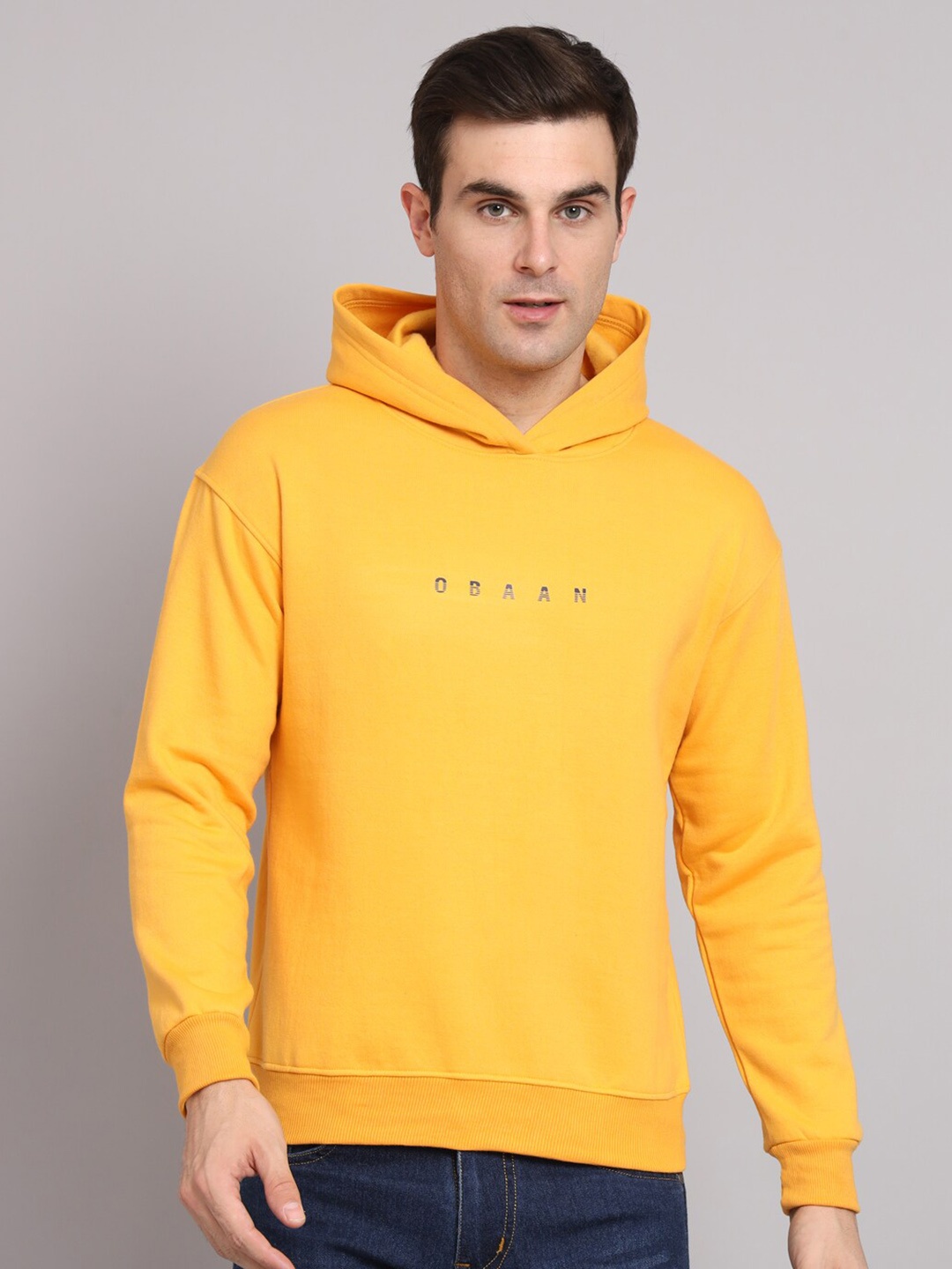 

Obaan Hooded Pullover Cotton Sweatshirt, Yellow