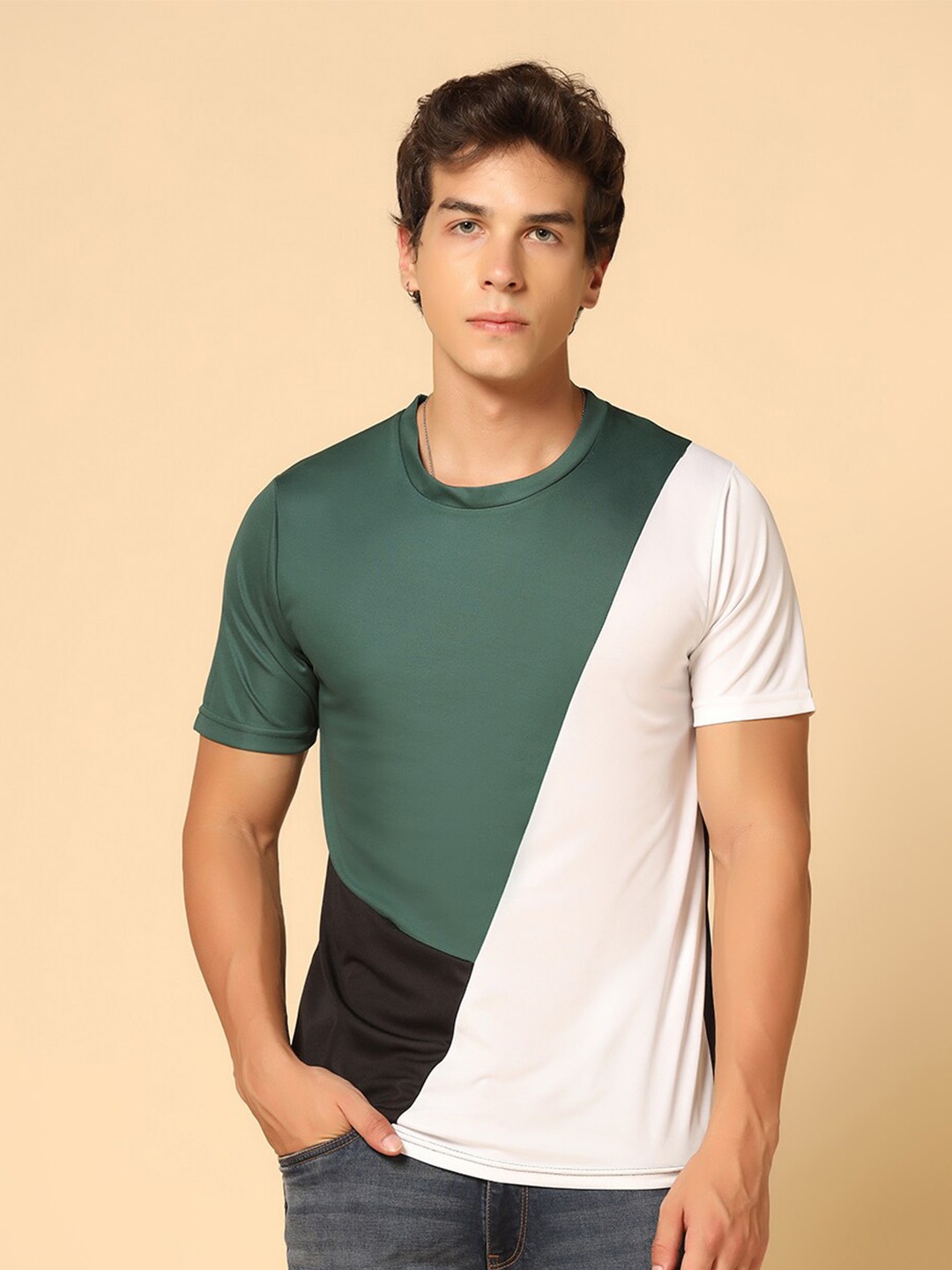 

INKKR Colourblocked T-shirt, Green