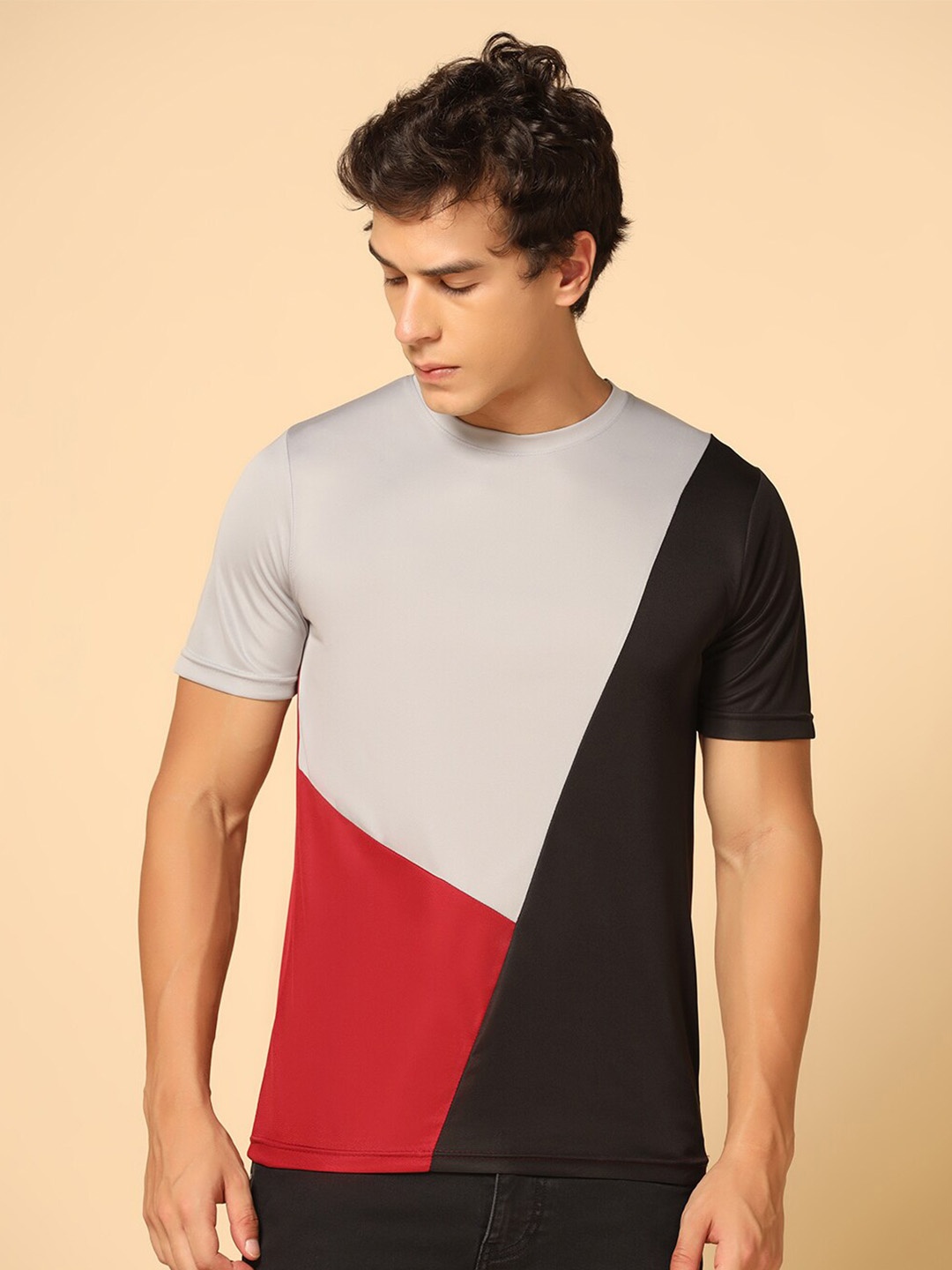 

INKKR Colourblocked T-shirt, Grey