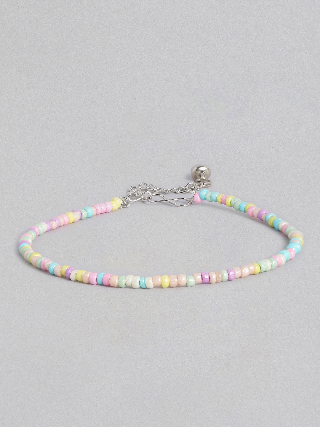

Sangria Women Silver-Plated Beads Studded Anklet