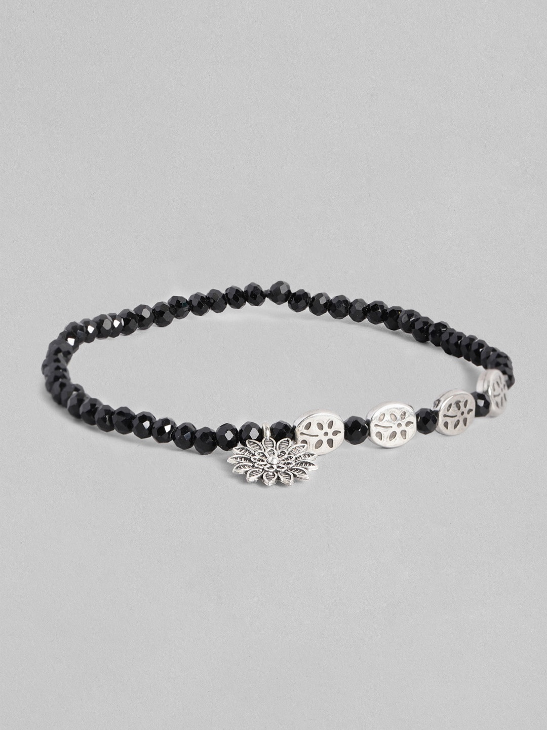 

Sangria Women Beads Studded Anklet, Silver