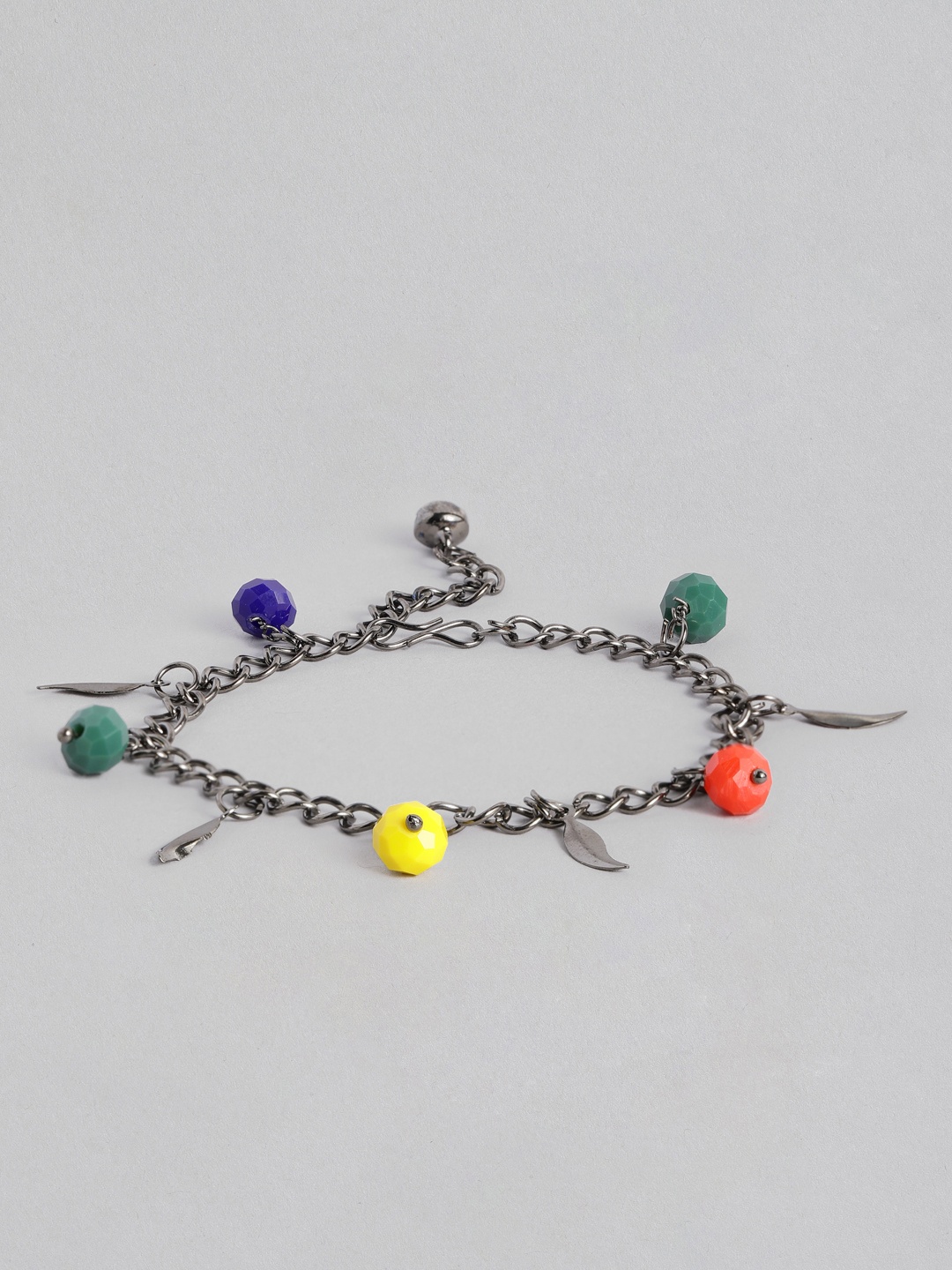 

Sangria Women Silver-Plated Beads Studded Anklet