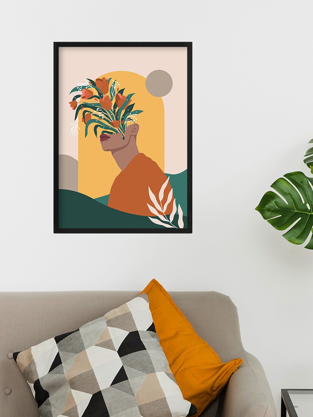 

Happening Hippo Brown & Green Floral Painting Wall Art