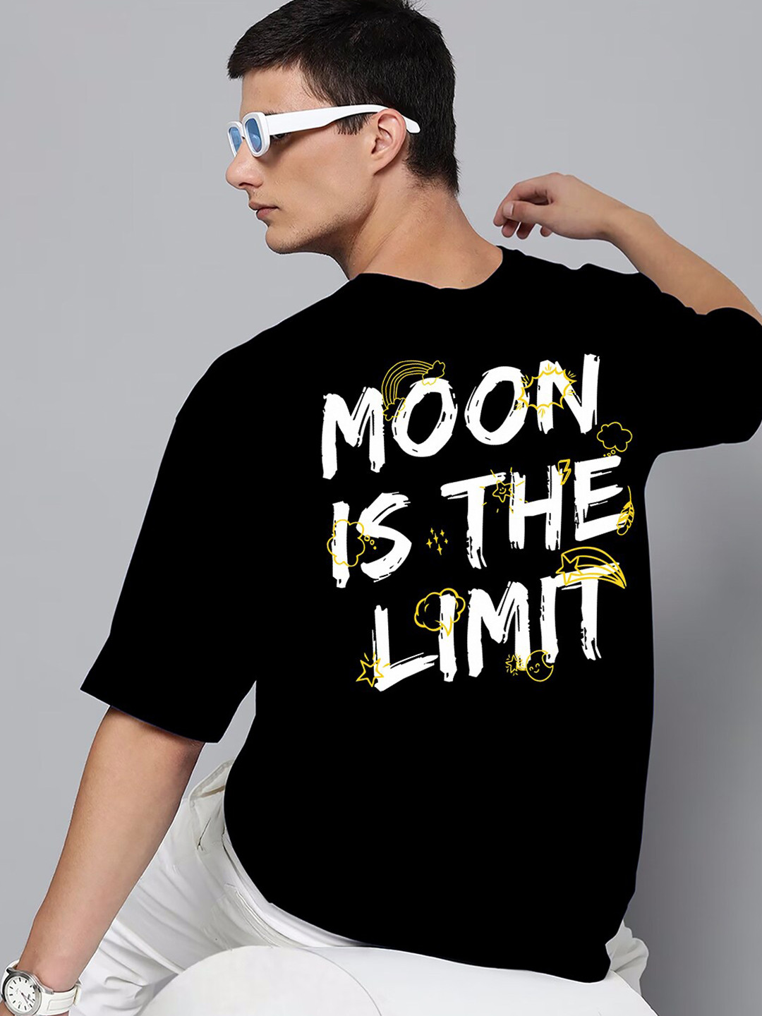 

Harvard Typography Printed Oversize Cotton T-shirt, Black