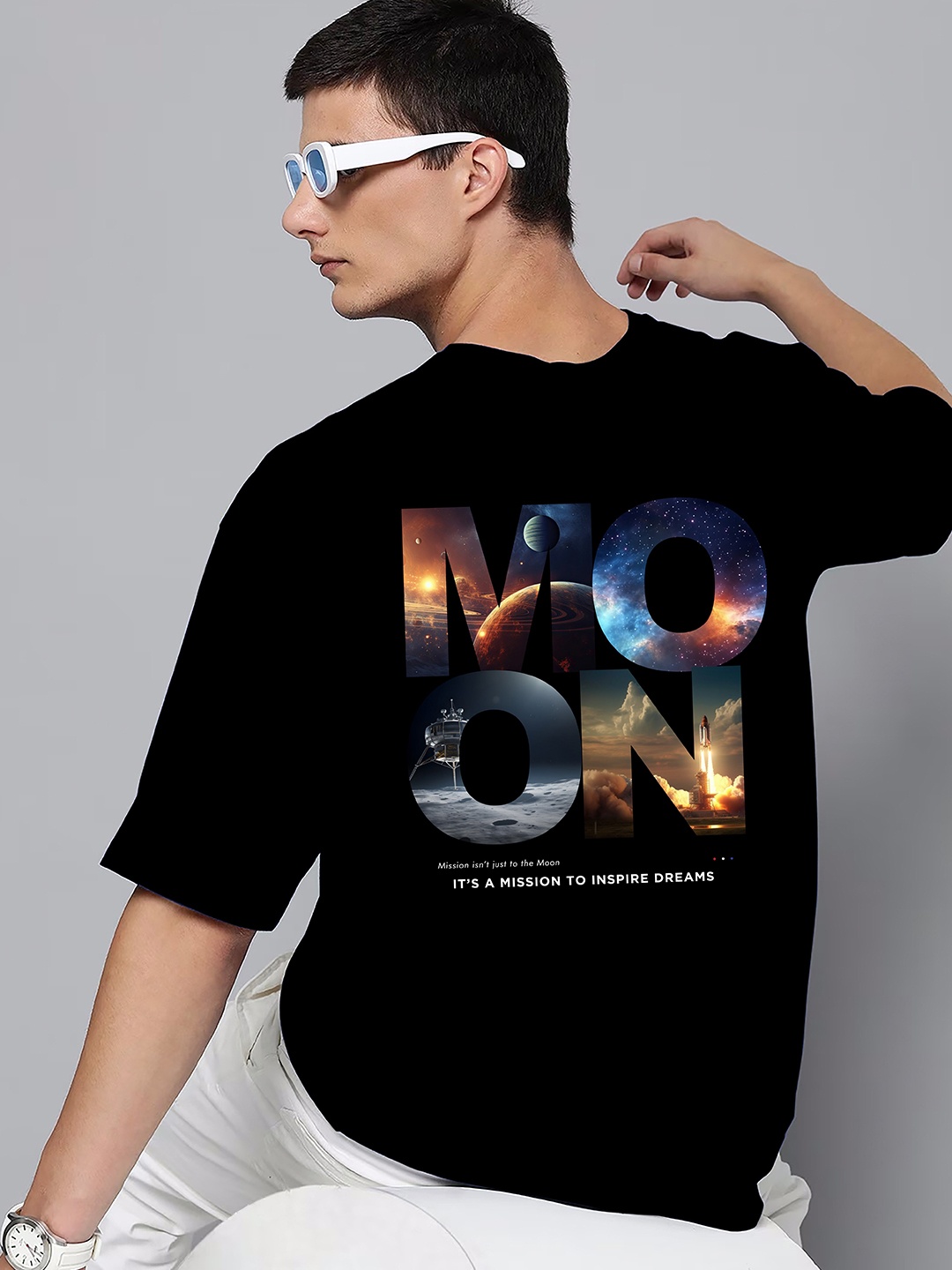 

Harvard Typography Printed Oversized Cotton T-shirt, Black