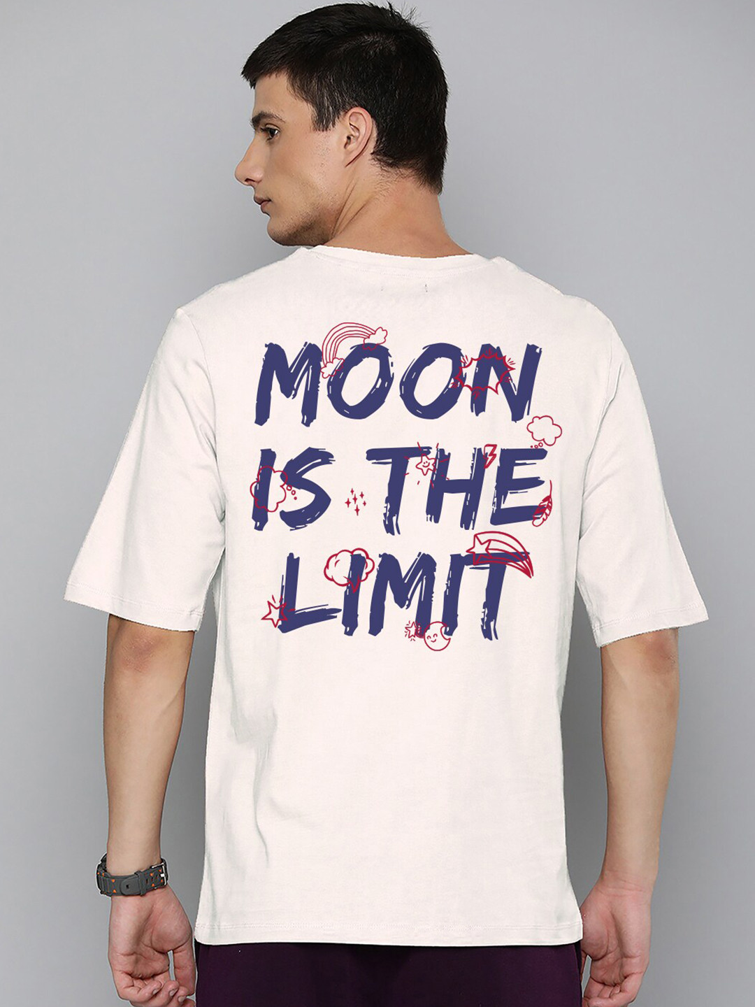 

Harvard Typography Printed Oversize Cotton T-shirt, Off white