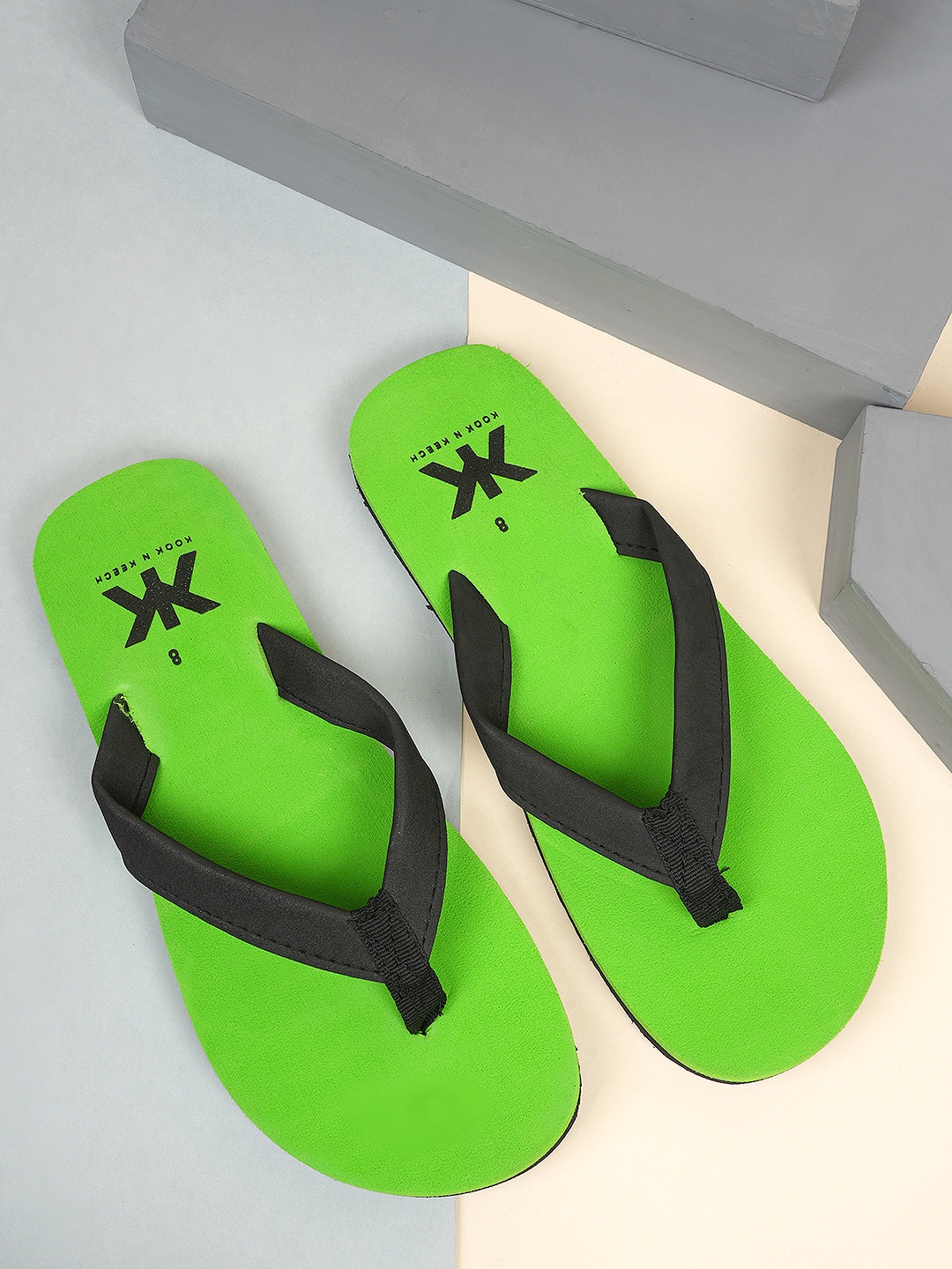 

Kook N Keech Men Printed Thong Flip-Flops, Fluorescent green