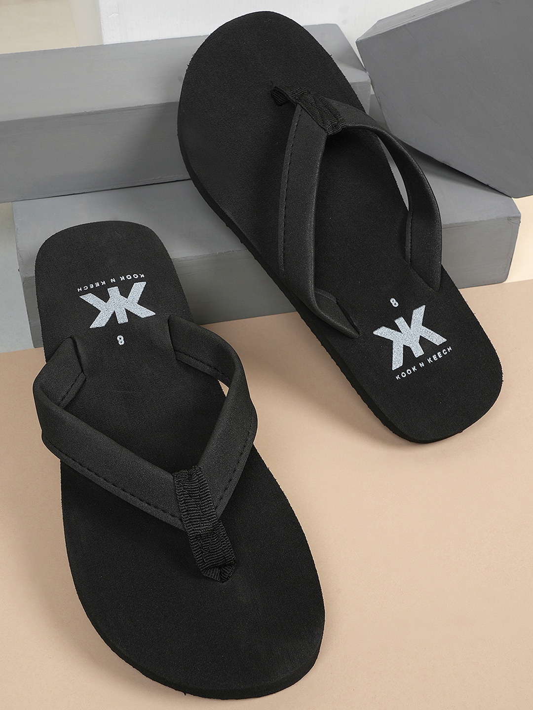 

Kook N Keech Men Printed Thong Flip-Flops, Black