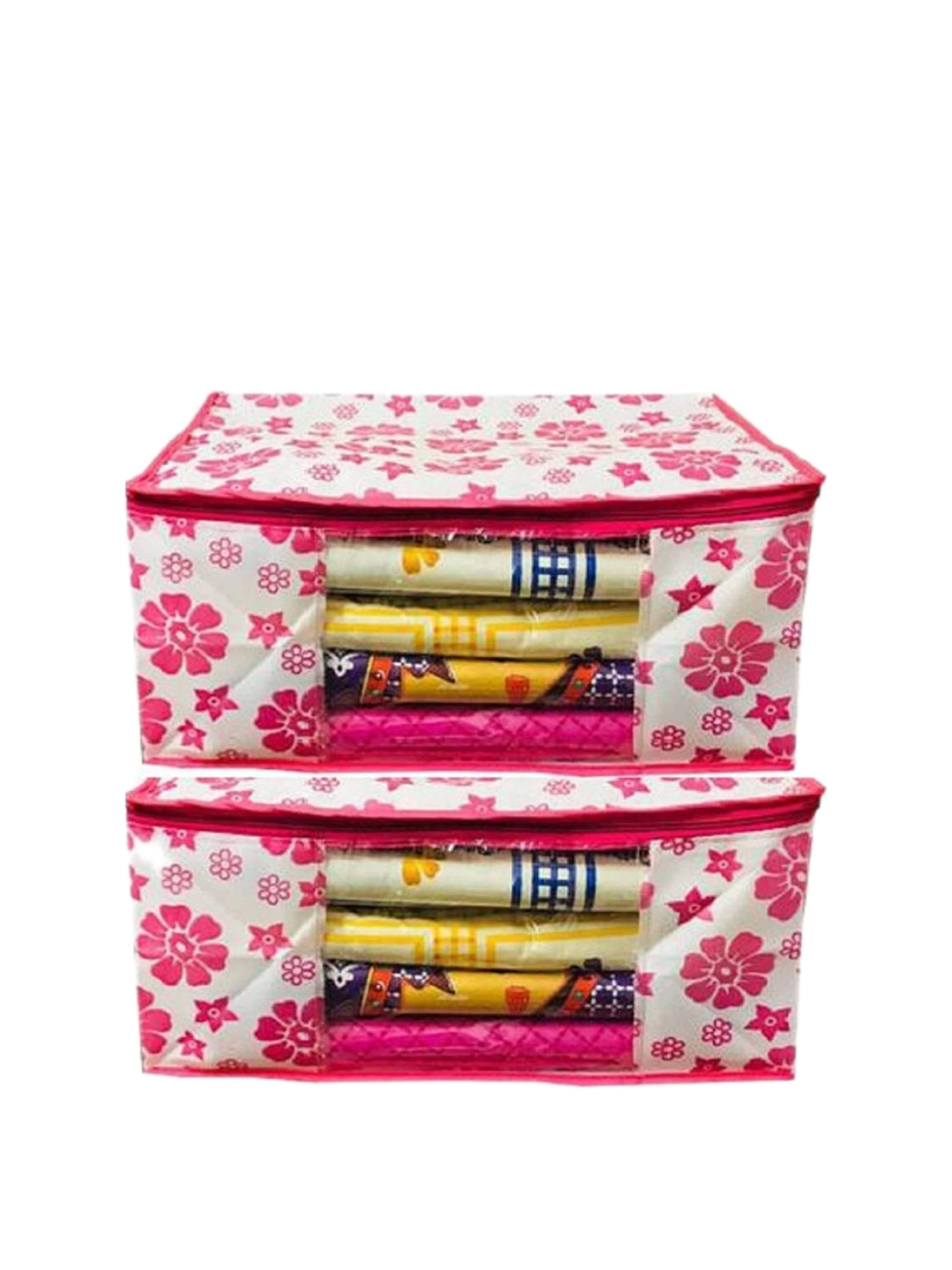 

Fashion Bizz White & Pink 2 Pieces Printed Multi-Utility Organisers