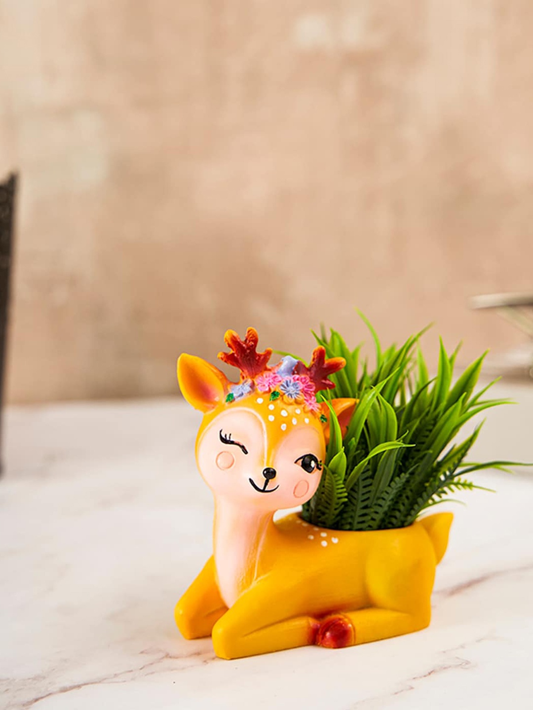 

DecorTwist Deer Resin Succulent Planter, Orange