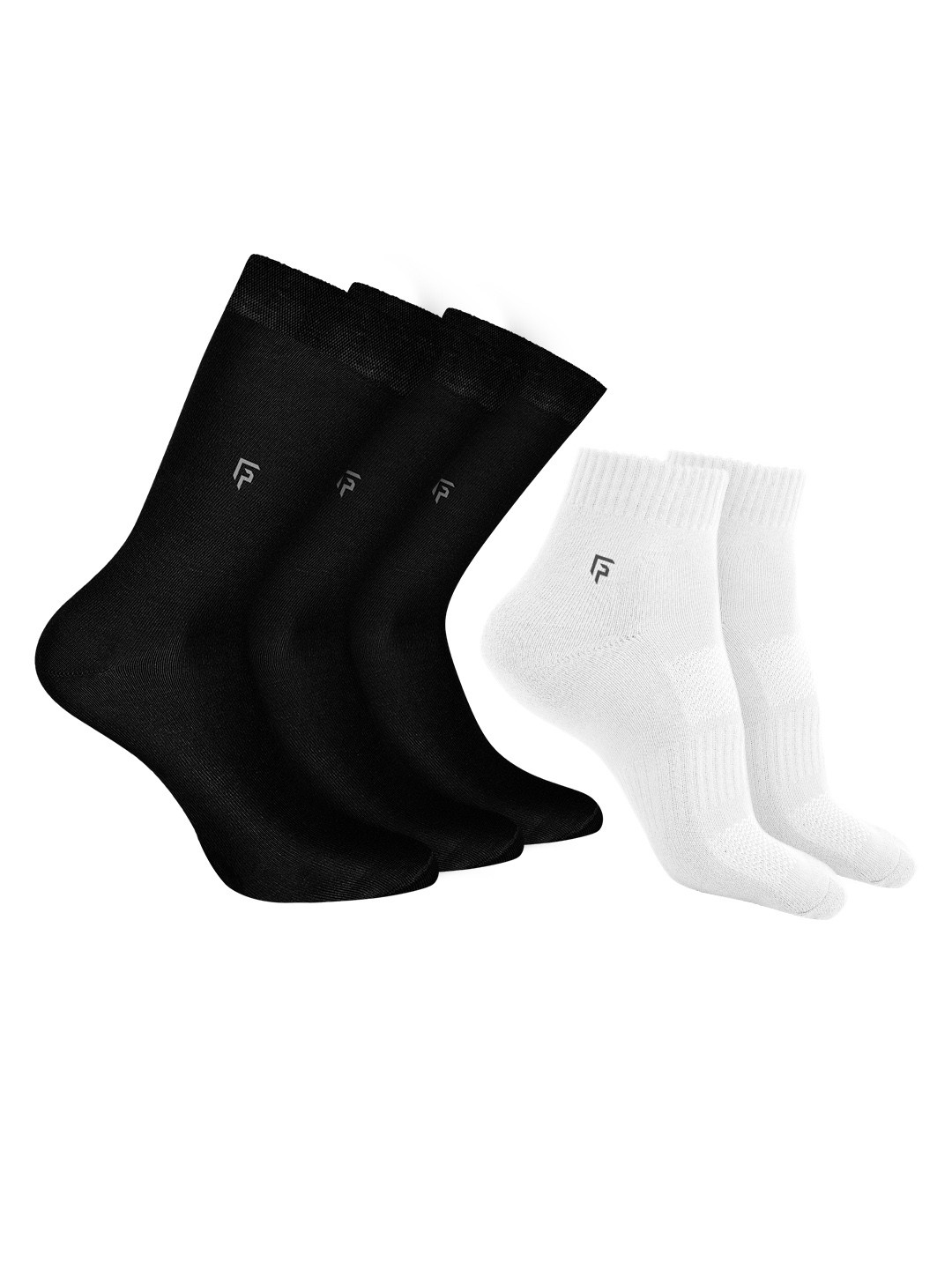 

FOOTPRINTS Men Pack Of 5 Anti-Odour & Anti-Bacterial Organic Cotton & Bamboo Socks, Black