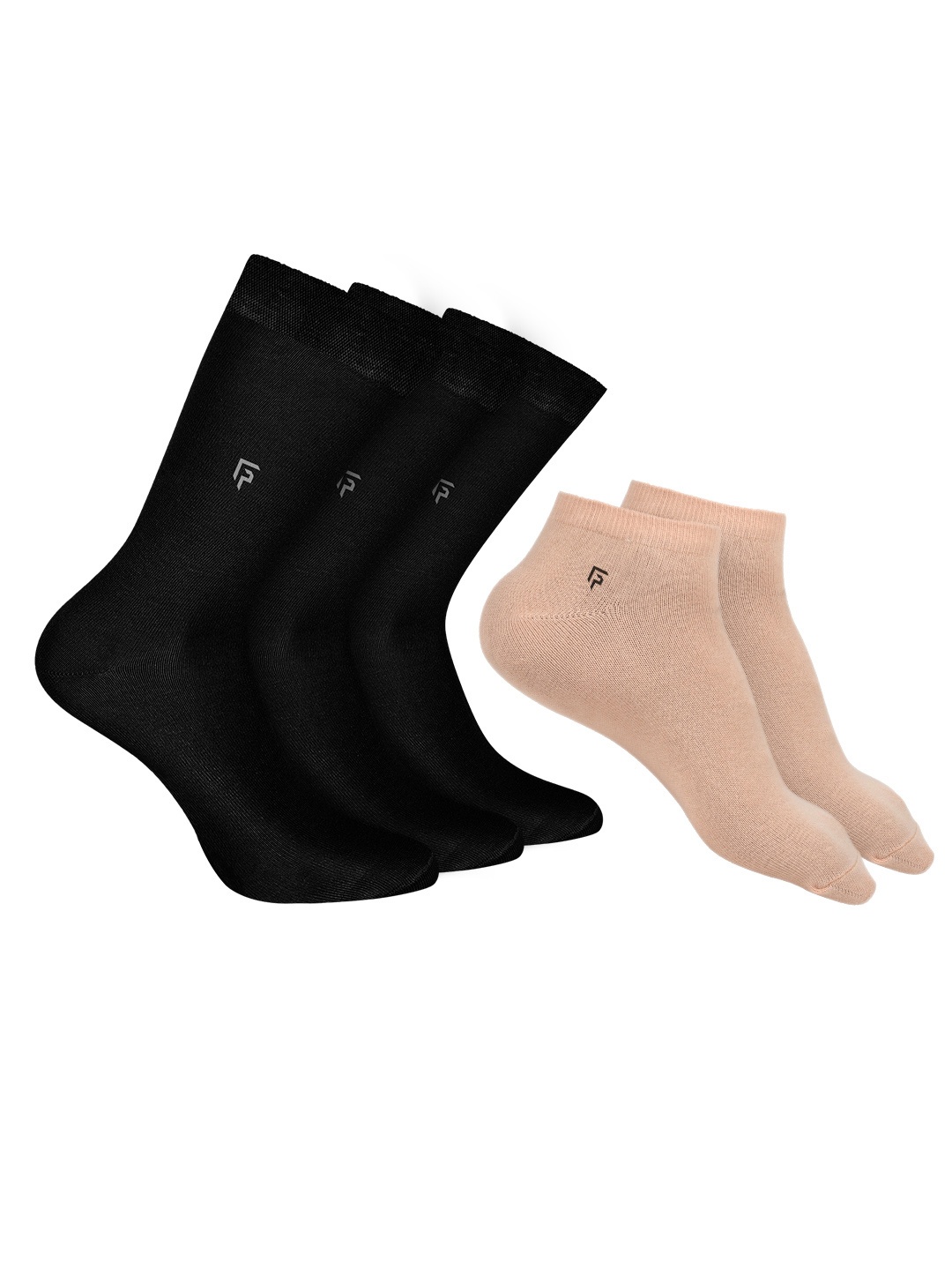 

FOOTPRINTS Men Pack Of 5 Anti-Odour & Anti-Bacterial Organic Cotton & Bamboo Socks, Black