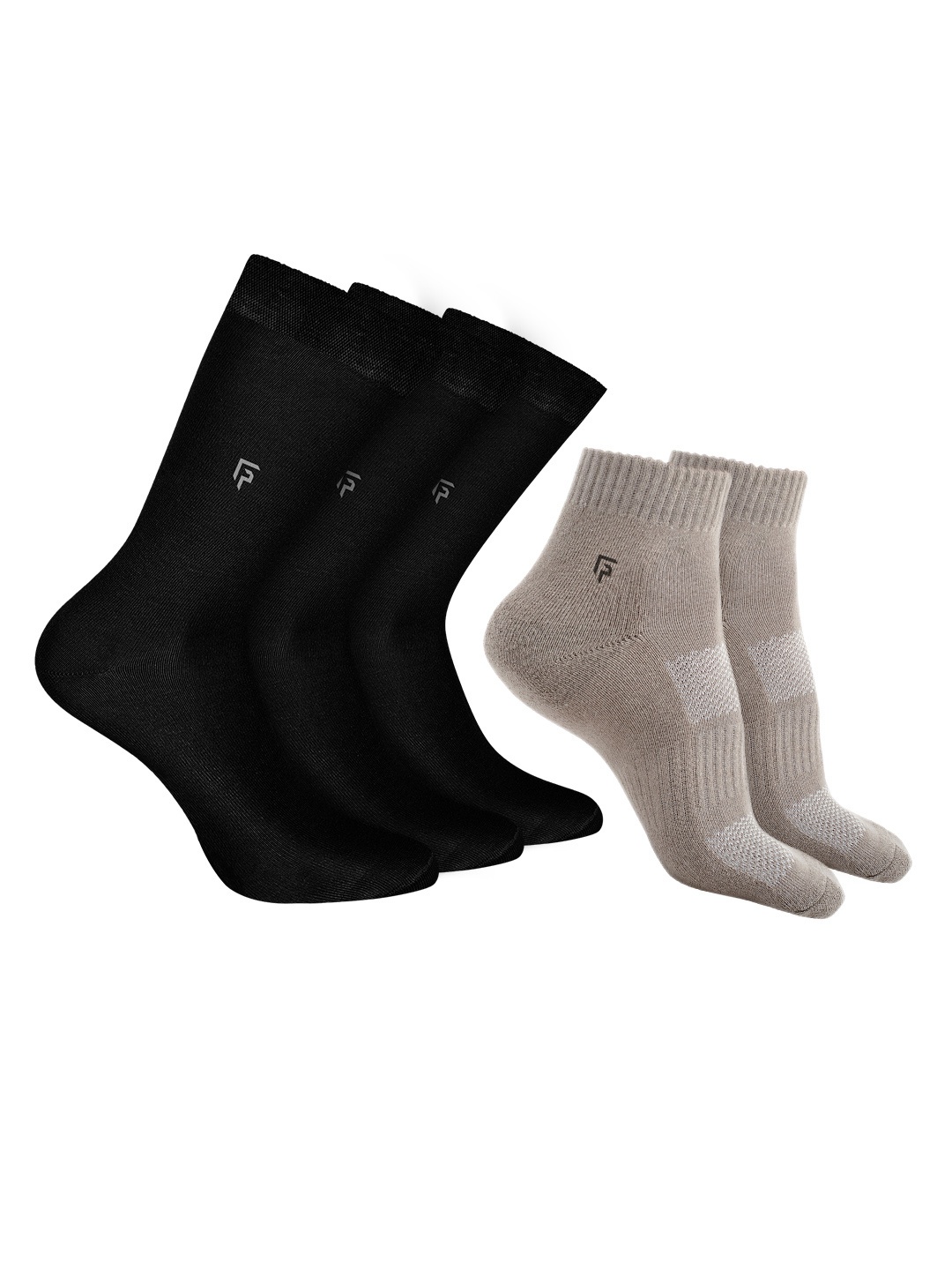 

FOOTPRINTS Men Pack Of 5 Anti-Odour & Anti-Bacterial Socks, Beige