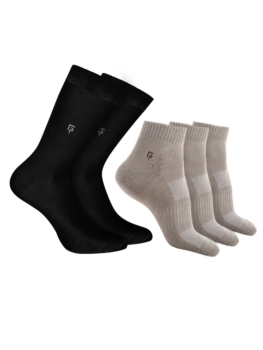 

FOOTPRINT 5 Pairs Unisex Anti Odour Organic Cotton Ankle-Length Terry Sports Bamboo Socks, Black