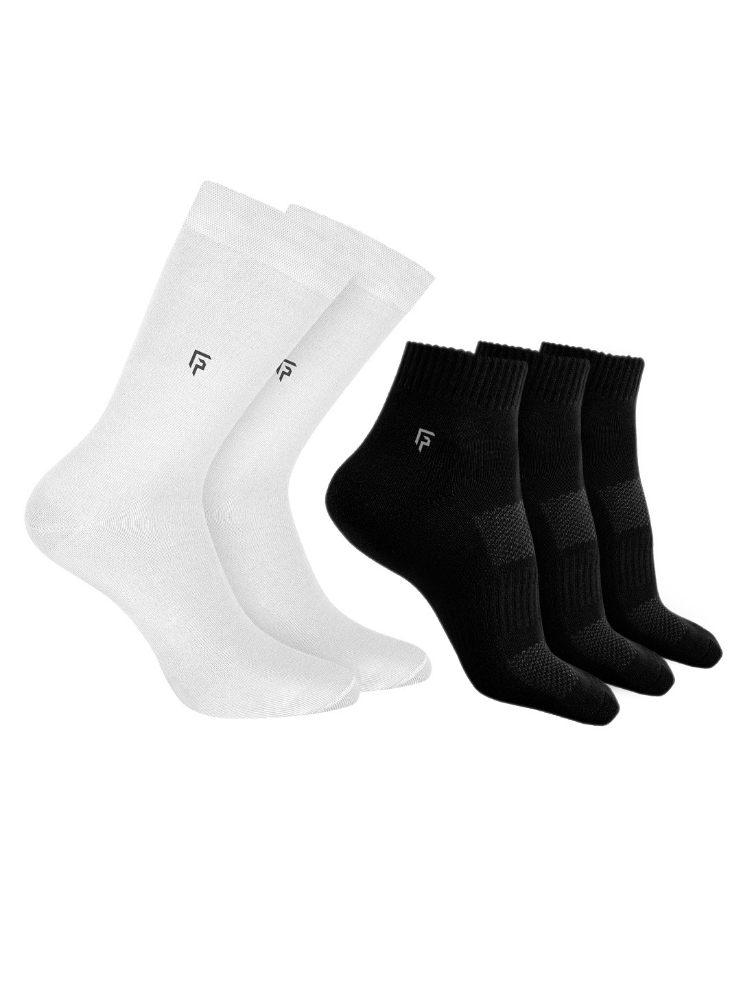 

FOOTPRINT 5 Pairs Unisex Anti Odour Organic Cotton Ankle-Length Terry Sports Bamboo Socks, White