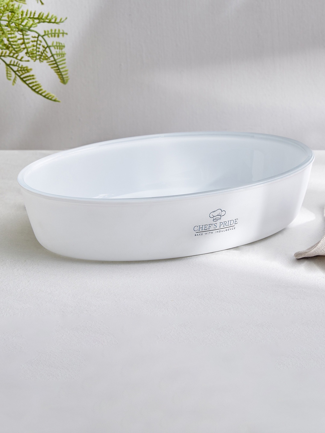 

Home Centre Chefs Pride White Glass Baking Dish