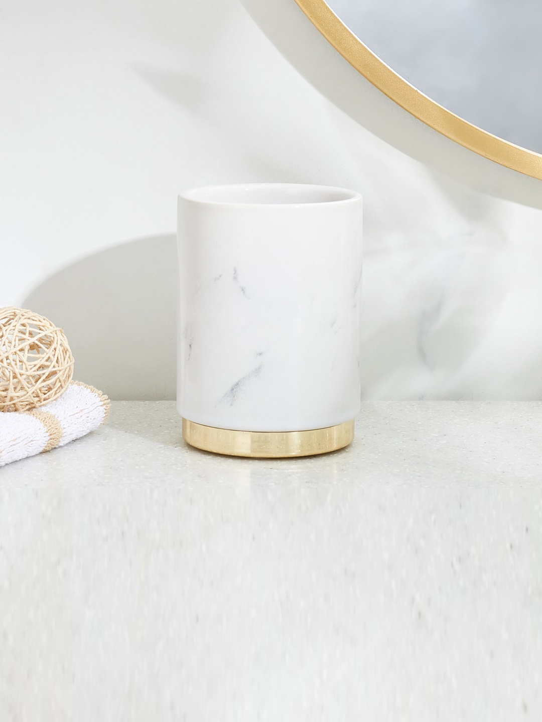 

Home Centre Aubree Dapple White Printed Ceramic Tumbler 320ml