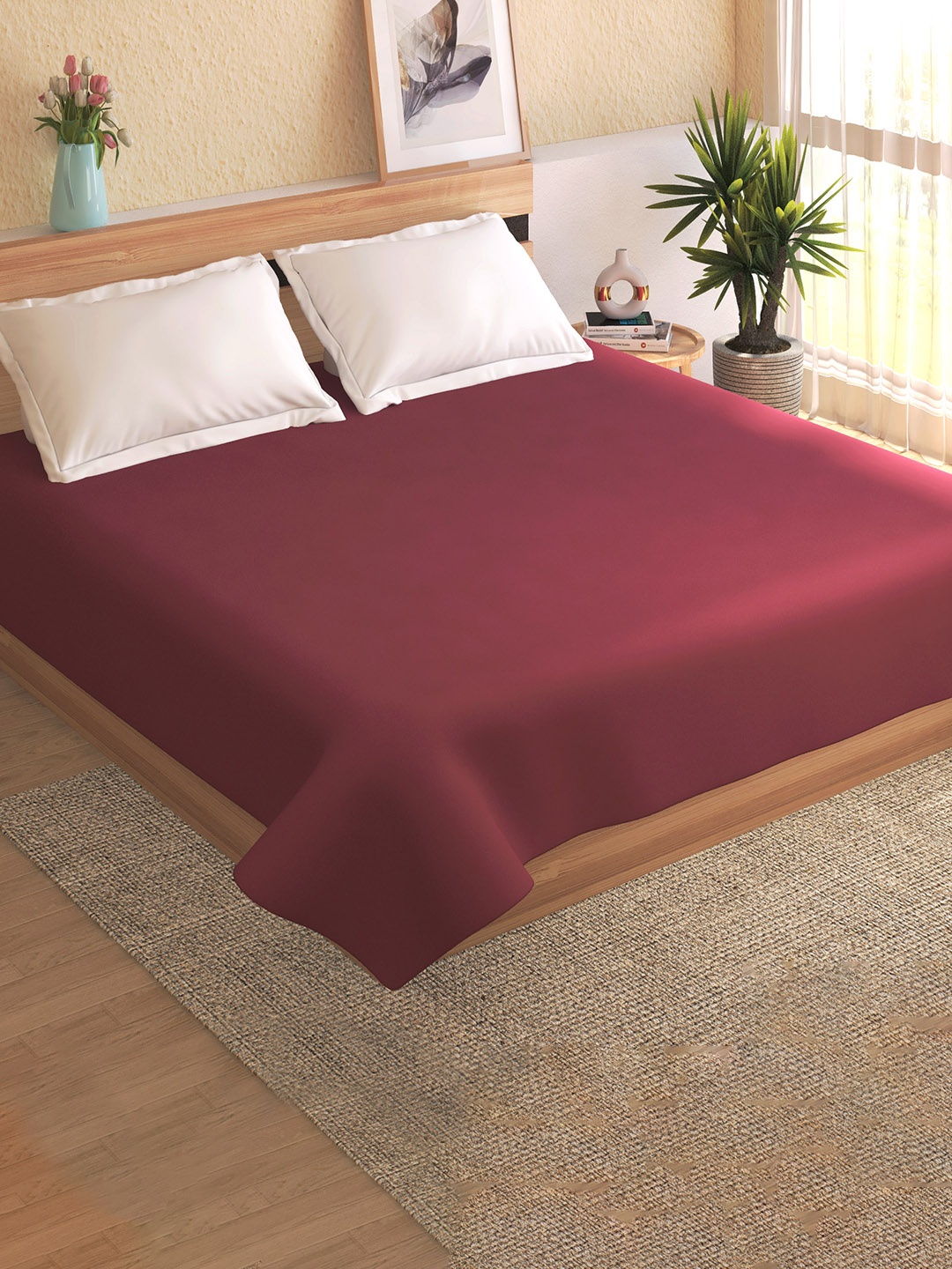 

Home Centre Cozy Classics Burgundy Queen Bed Cover