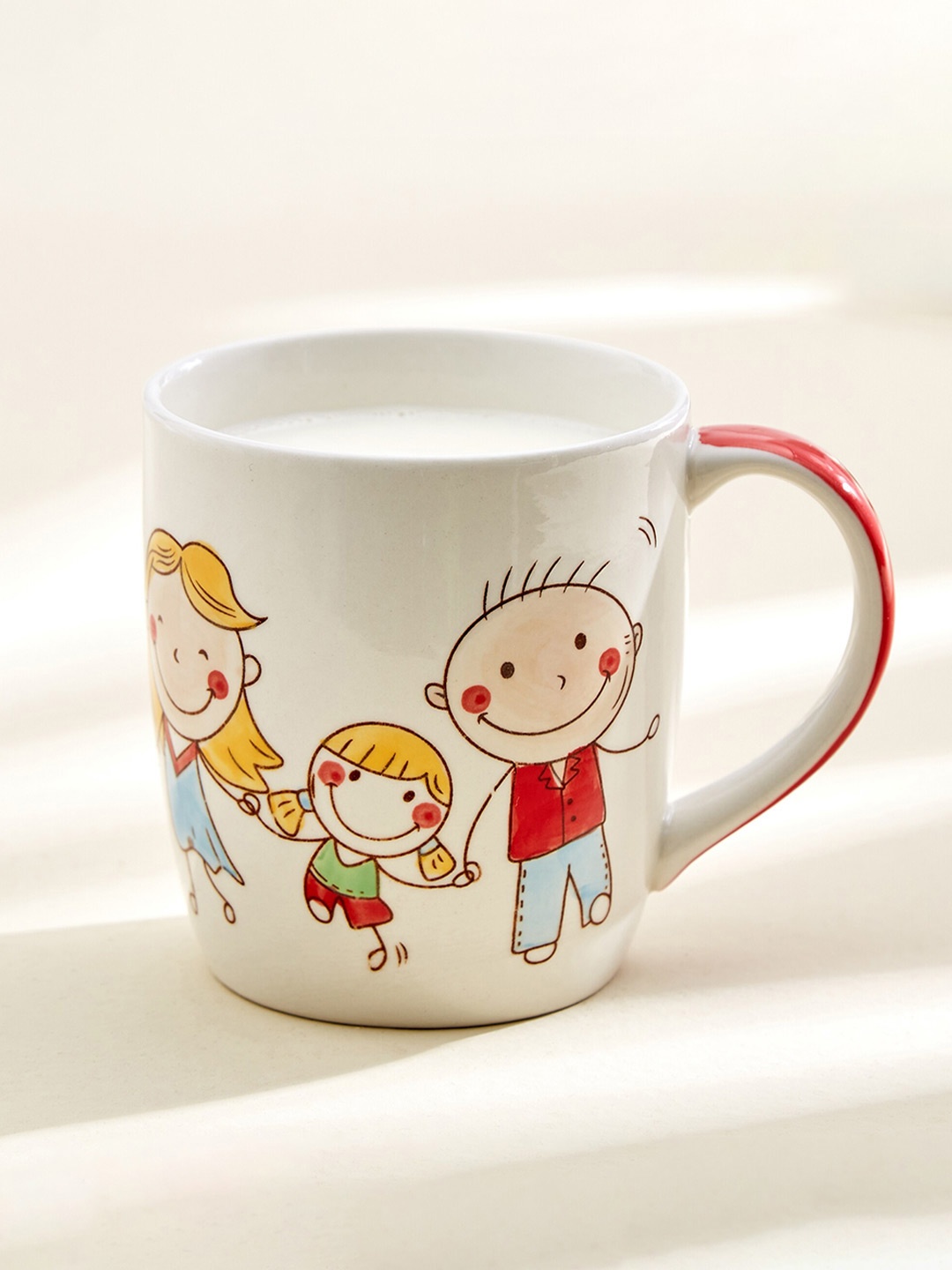 

Home Centre Bliss Kids White & Yellow Printed Stoneware Glossy Milk Mug - 300ml