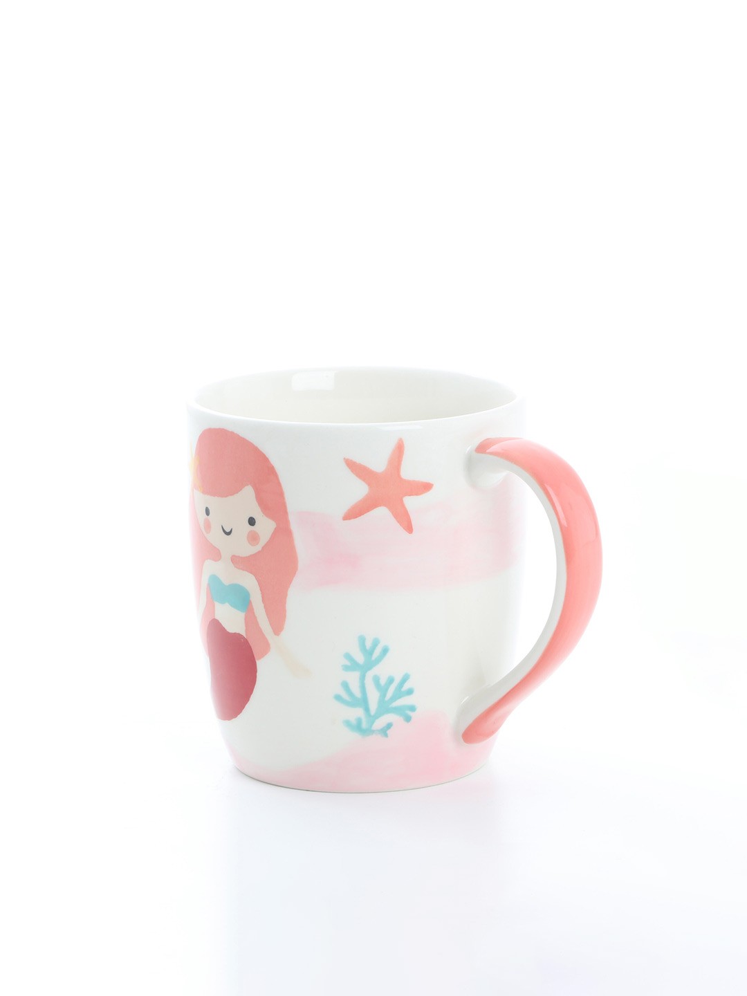 

Home Centre Bliss Kids White & Pink Printed Stoneware Glossy Milk Mug - 300ml