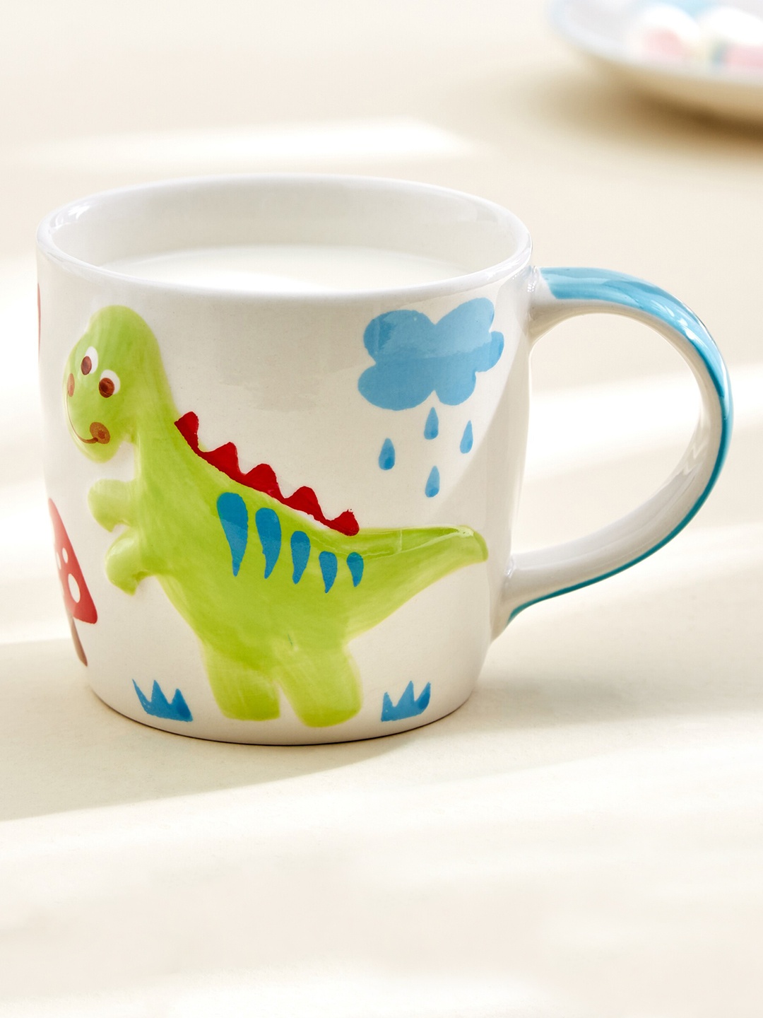 

Home Centre White & Green Printed Stoneware Matte Mug 320 ml