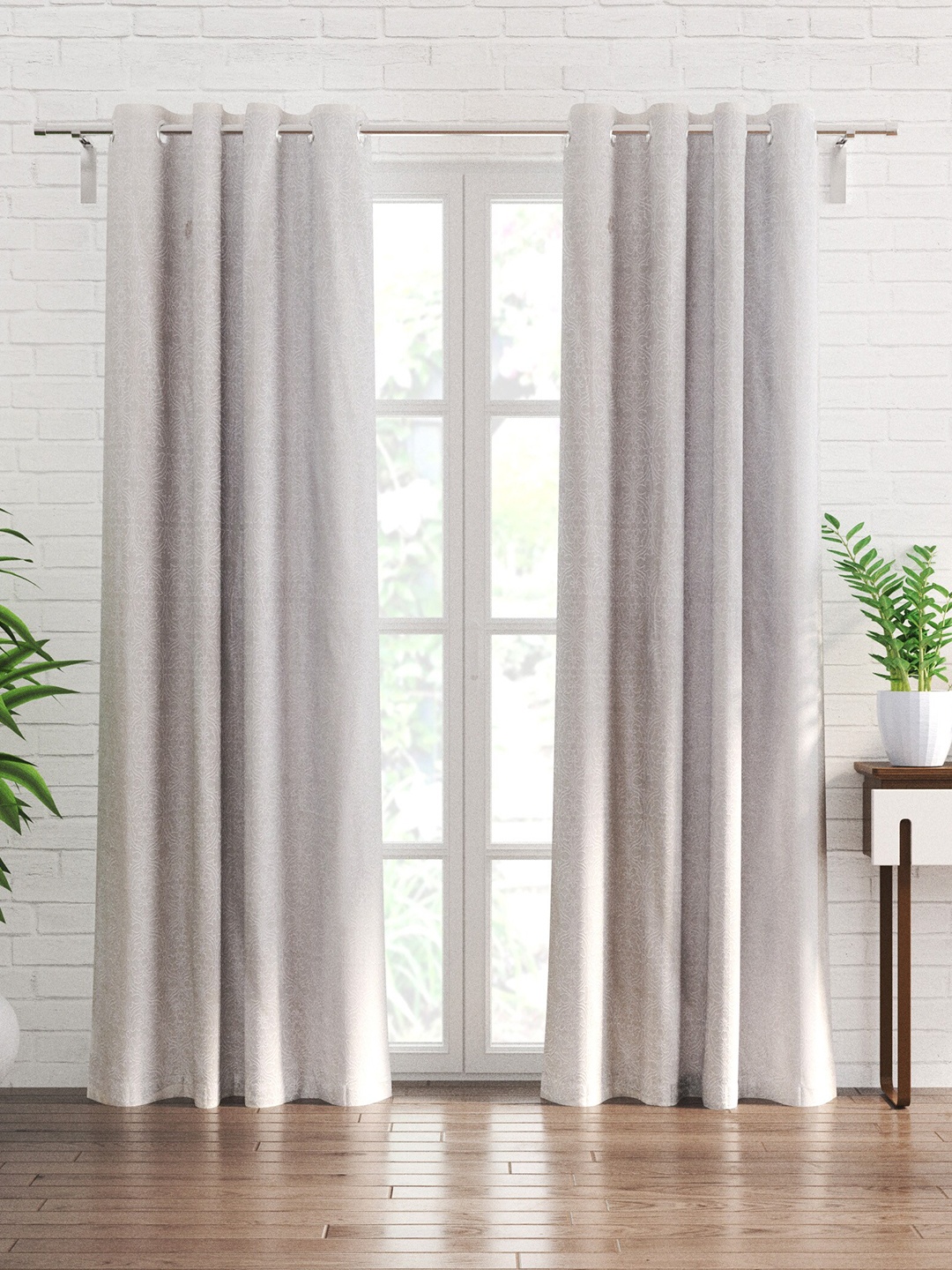 

Home Centre Chanderi Off White 2 Pieces Ethnic Motifs Door Curtain