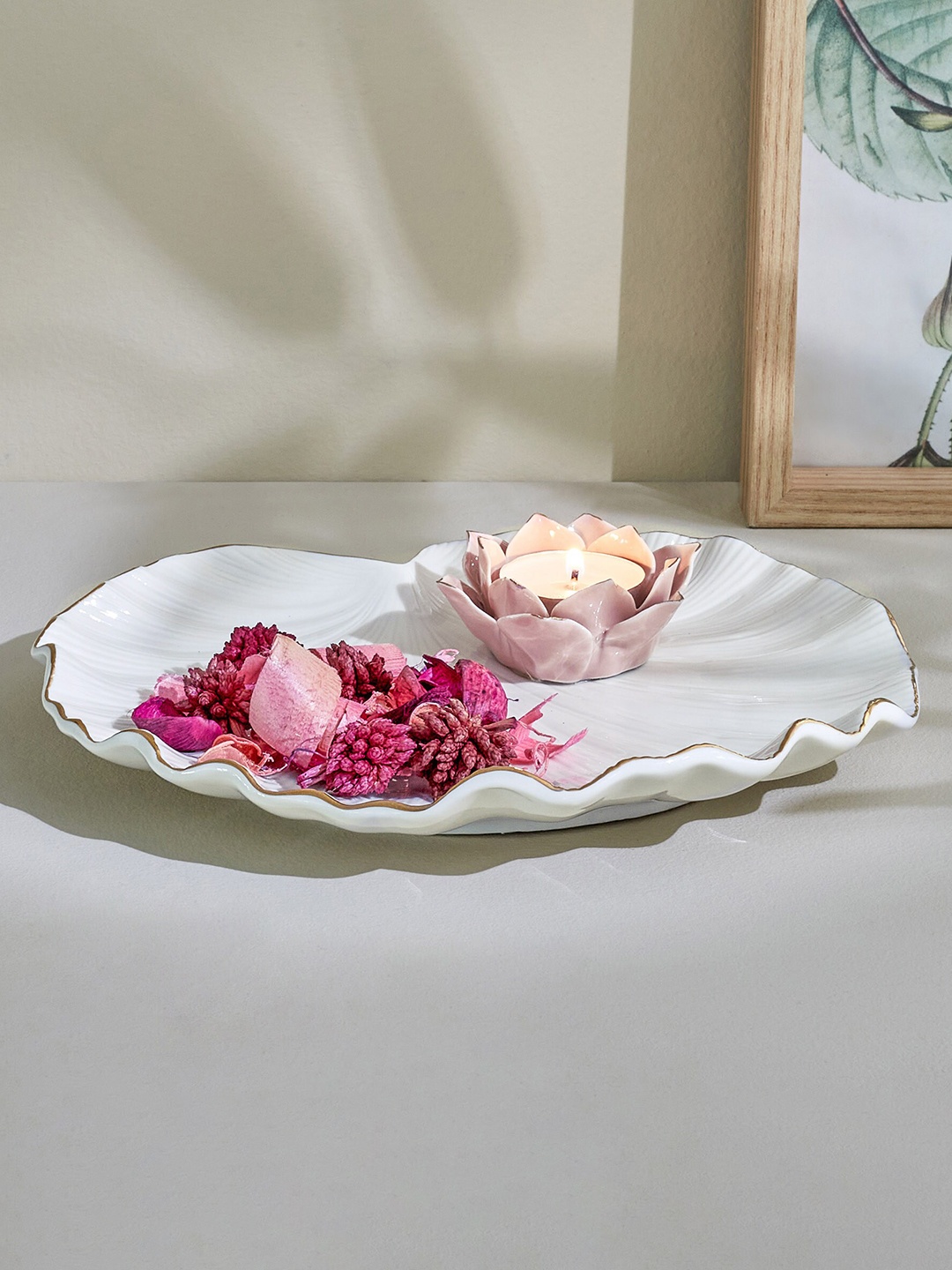 

Home Centre White Textured Decorative Bowl
