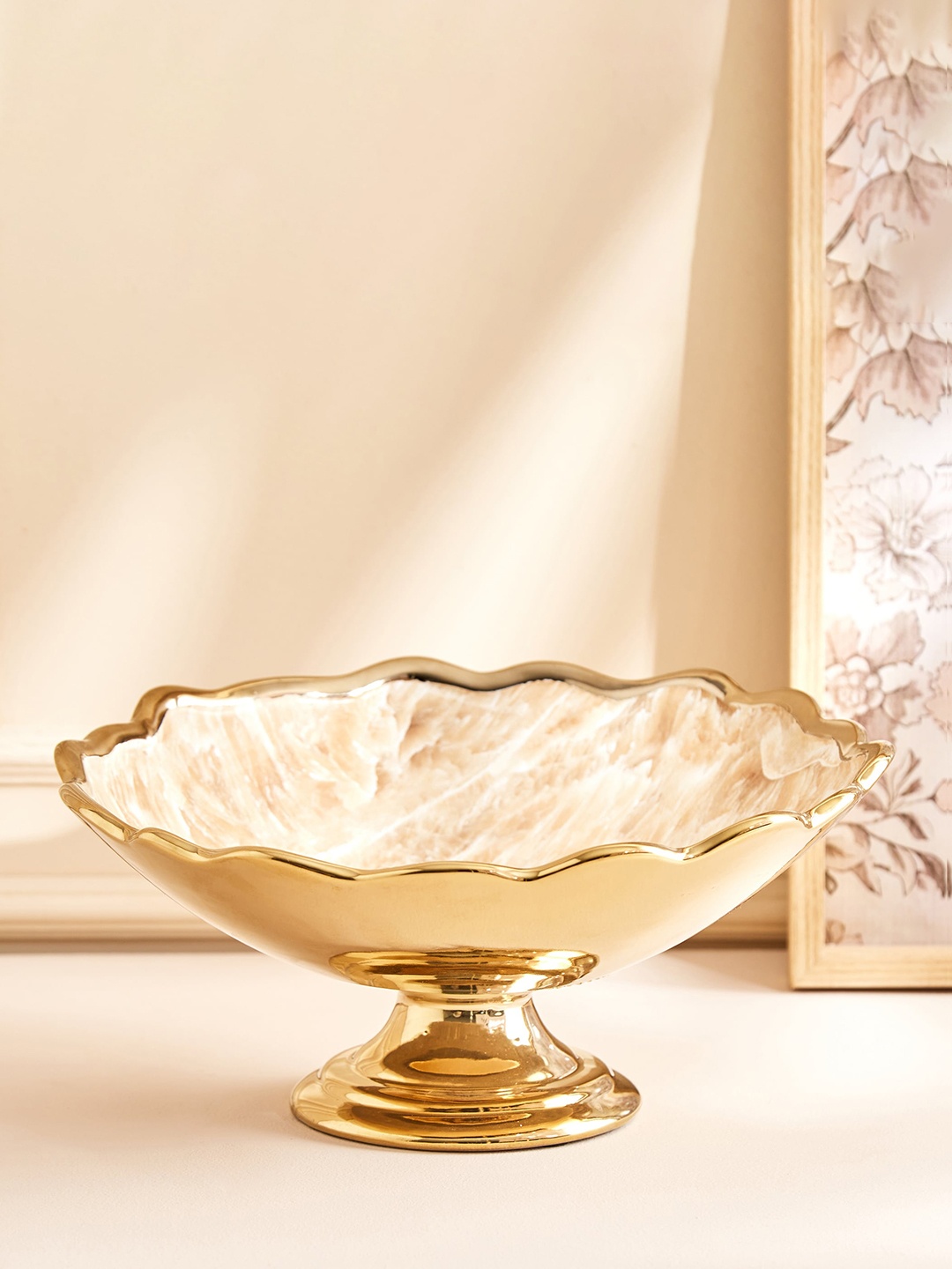 

Home Centre Gold-Toned Textured Decorative Bowl