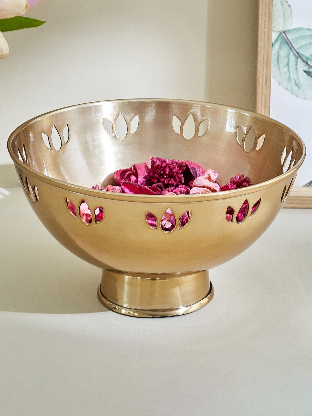 

Home Centre Gold-Toned Textured Decorative Bowl