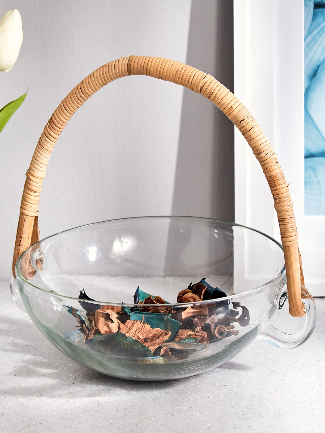 

Home Centre Transparent Glass Decorative Bowl