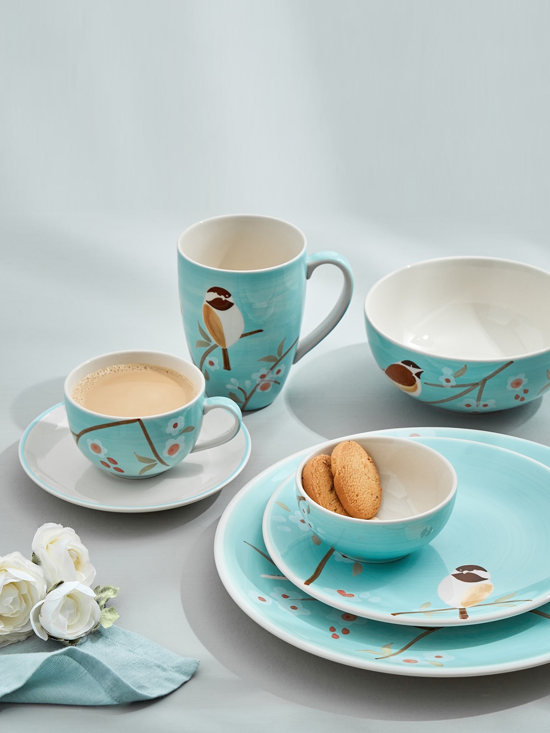 

Home Centre Bespoke Blue Printed Stoneware Katori - 220 ML