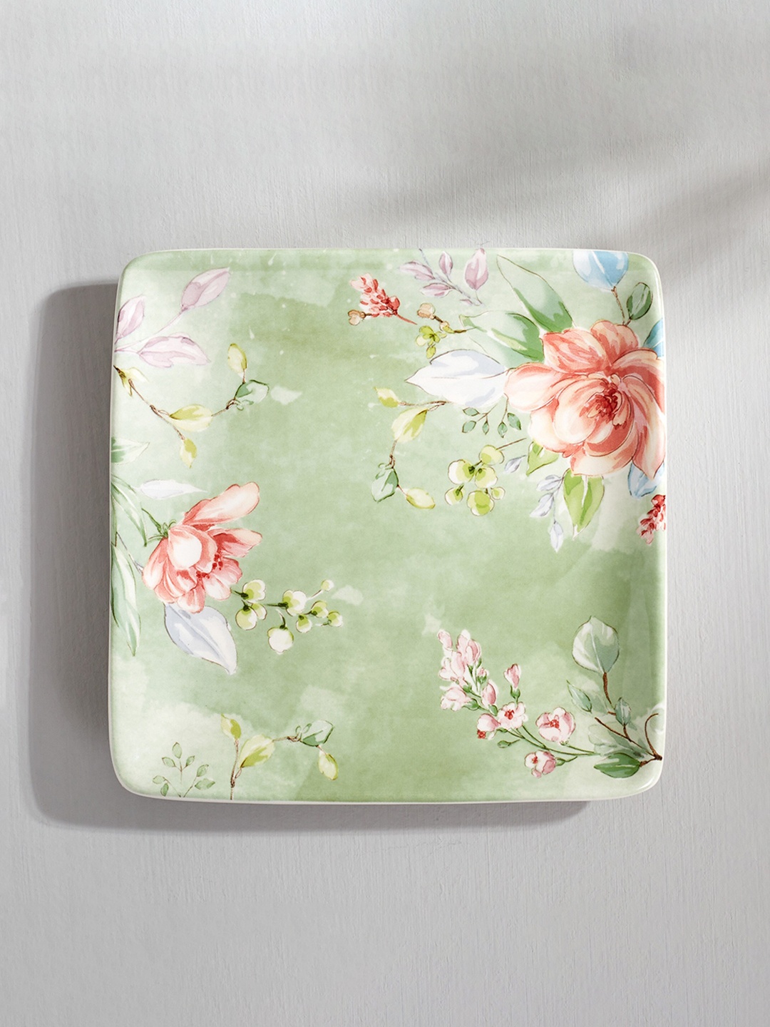 

Home Centre Moksha Green & White Printed Stoneware Appetizer Plate
