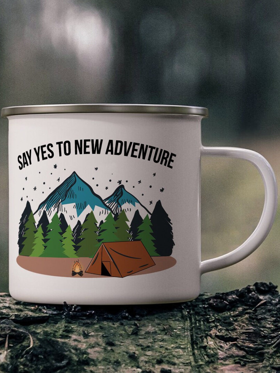 

Gathari White & Green Printed Stainless Steel Glossy Mug 300 ml