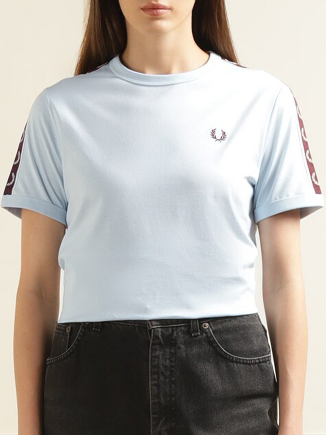 

Fred Perry Brand Logo Printed Cotton T-shirt, Blue