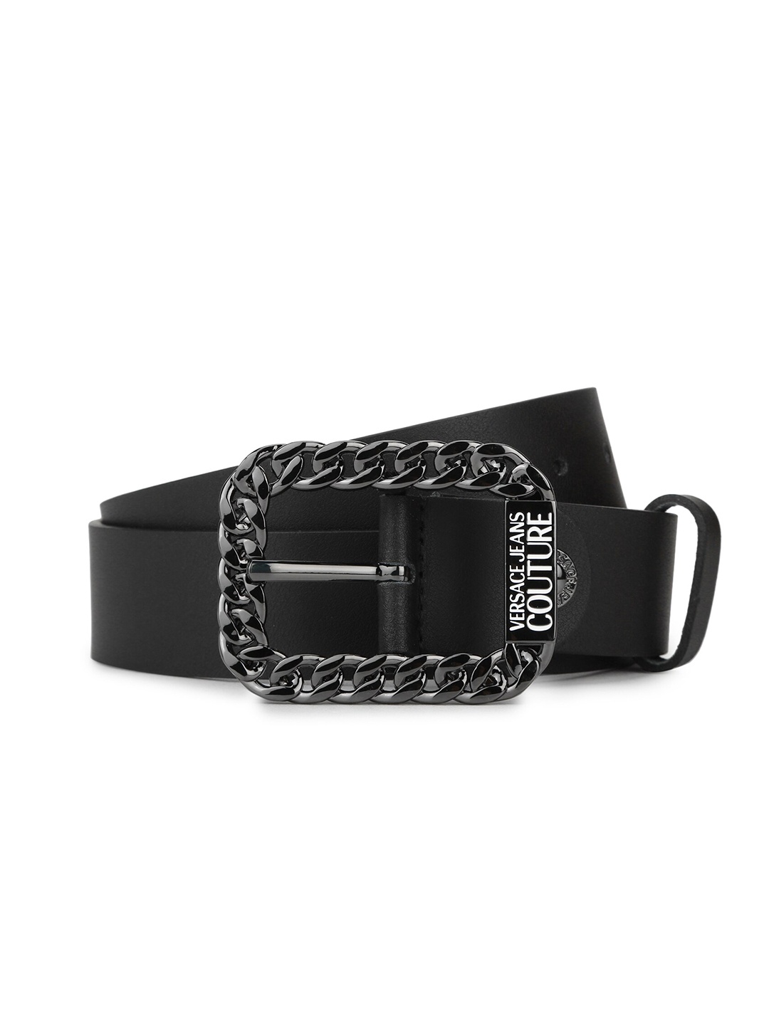 

Versace Jeans Couture Men Textured Leather Belt, Black