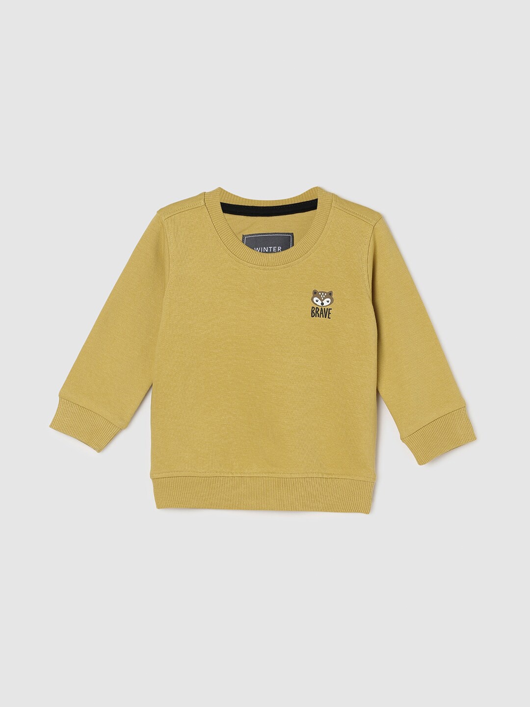 

max Boys Round Neck Cotton Sweatshirt, Yellow