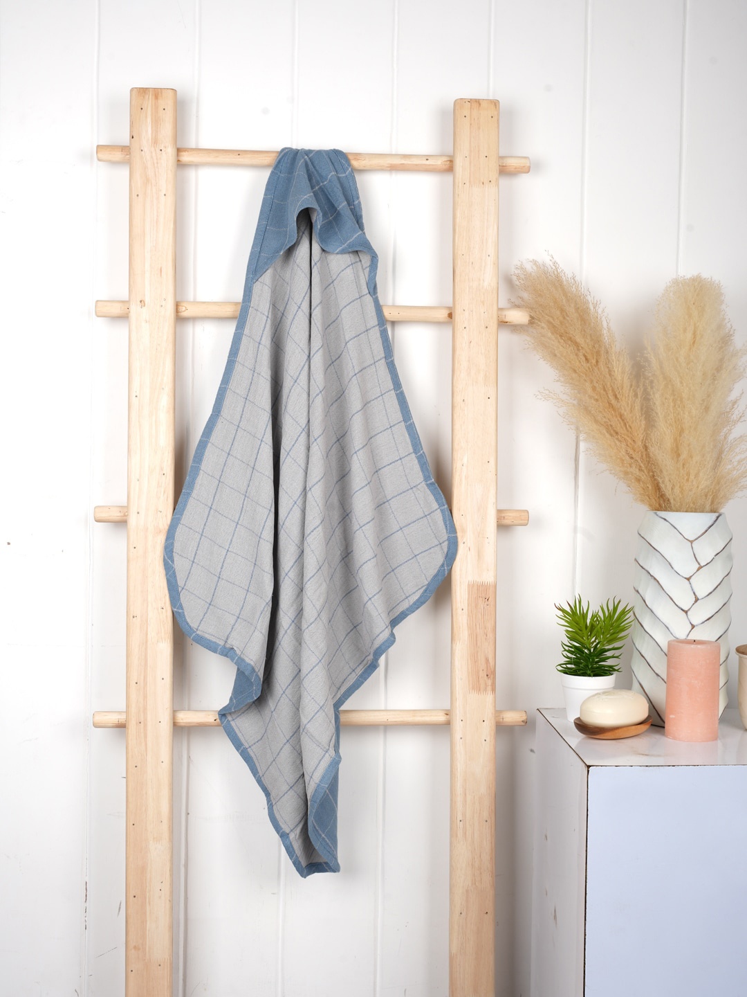 

Doctor Towels Infants Blue & Grey Banana Double Cloth Hooded Towel + 2 Wash Cloths