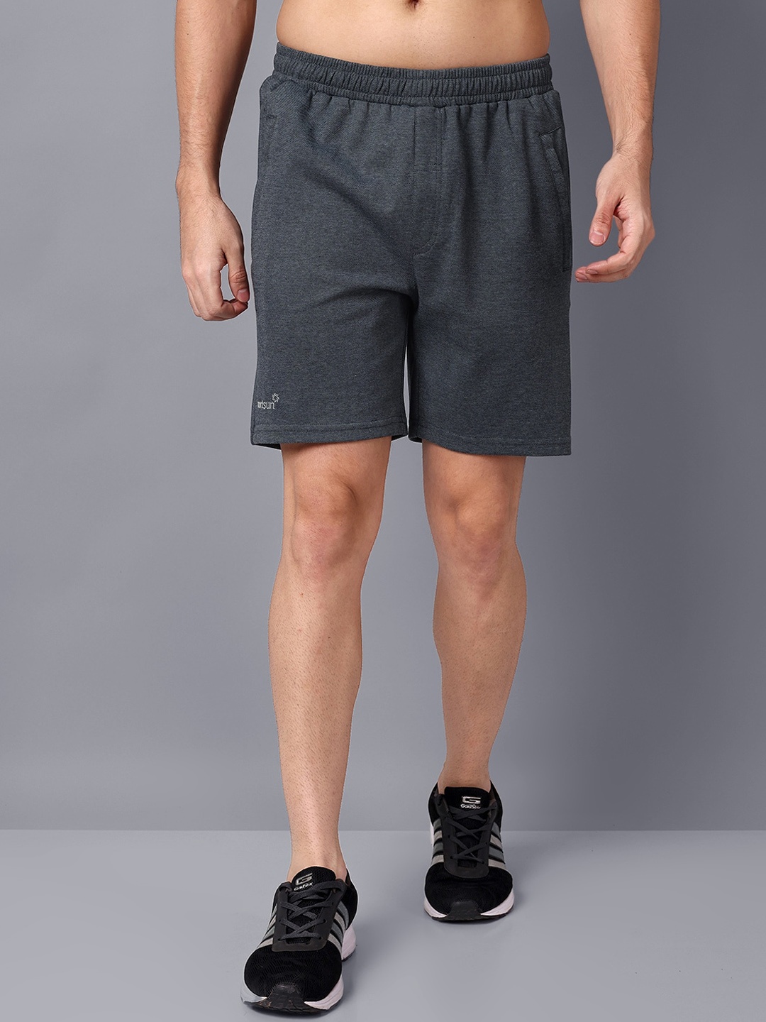 

SPORT SUN Mid Rise Outdoor Sports Shorts, Grey melange