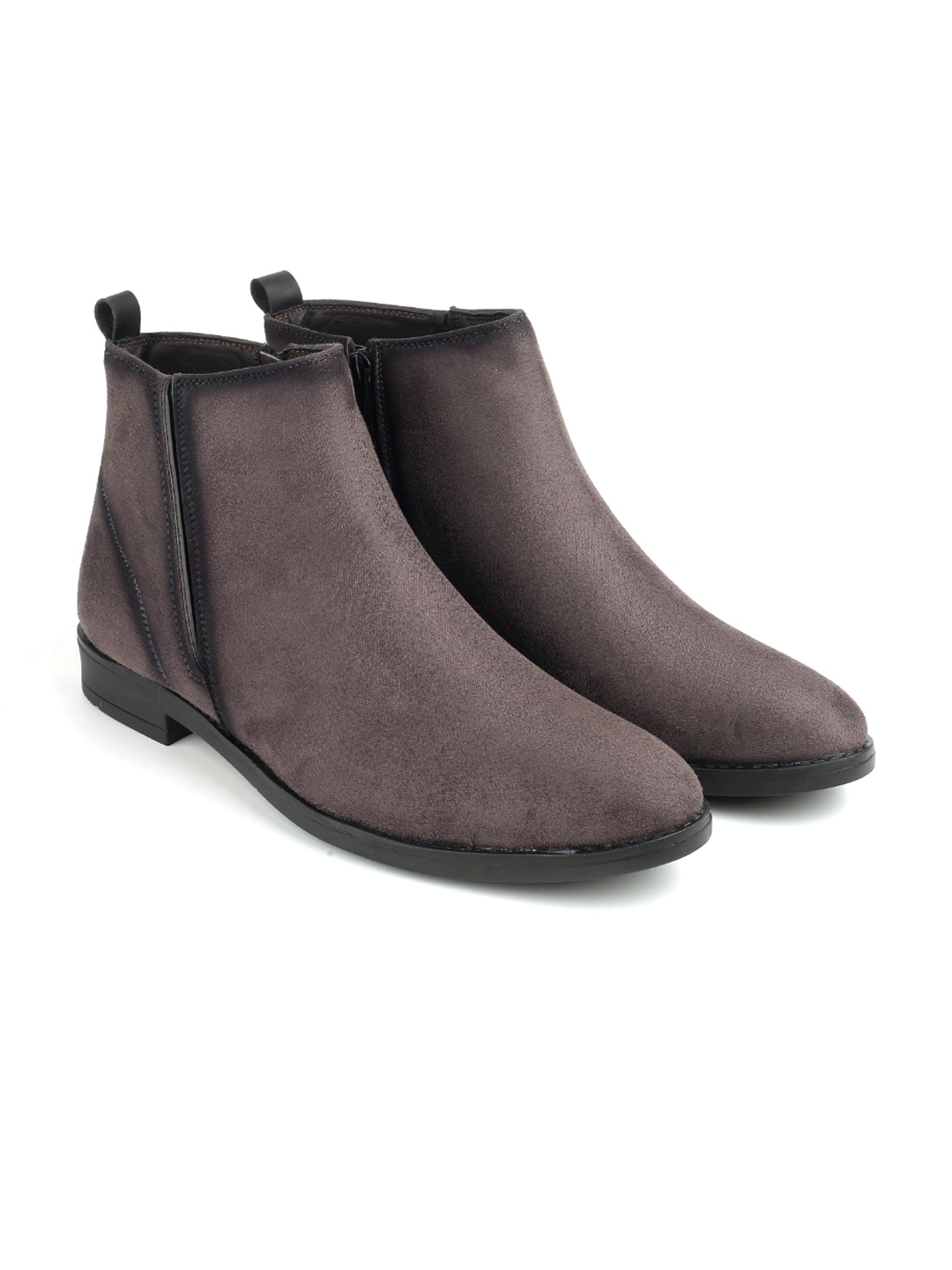 

SHOZANIA Men Mid-Top Suede Regular Boots, Grey